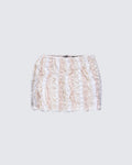 Finesse Eyra Ivory Distressed Seam Skirt