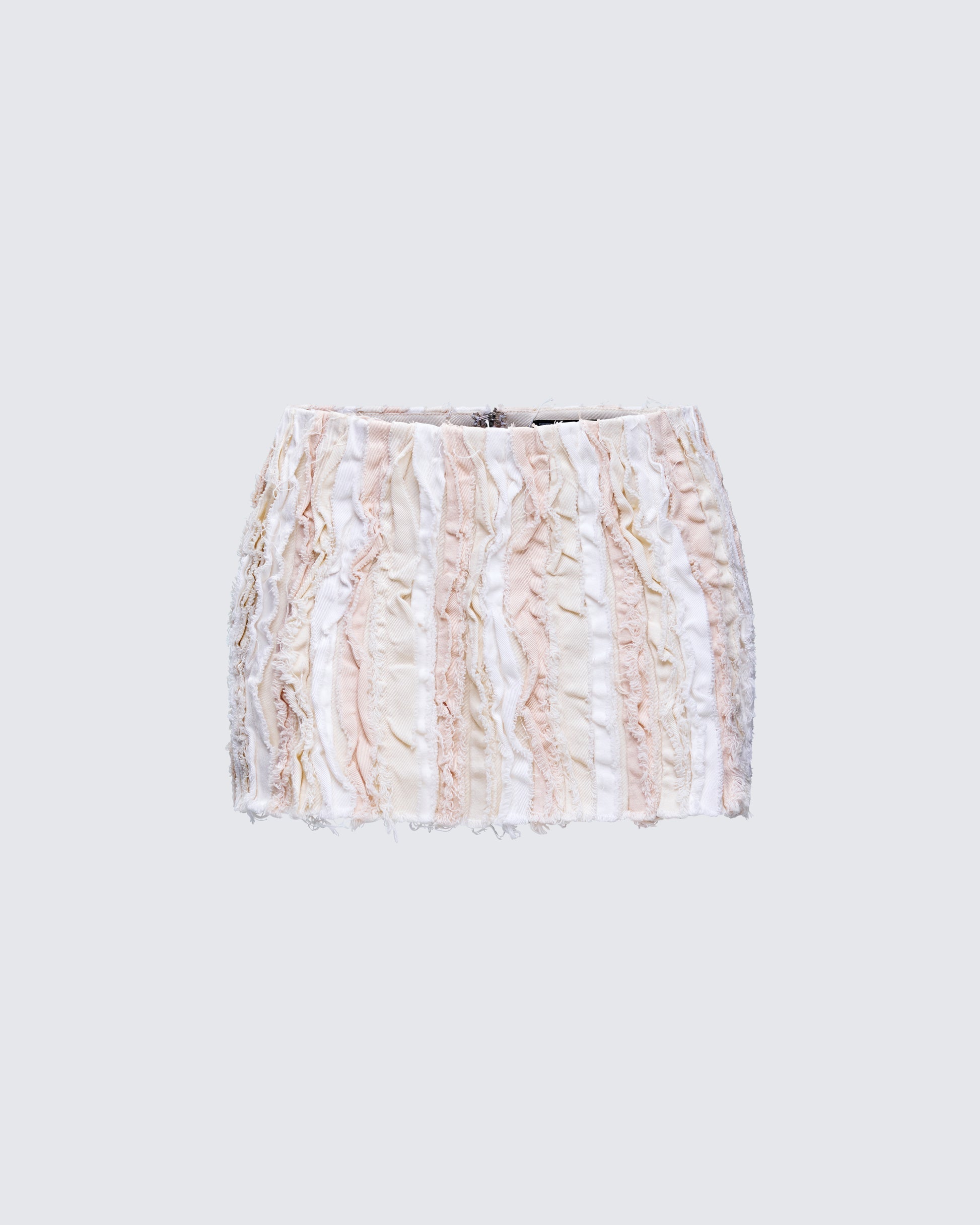 Finesse Eyra Ivory Distressed Seam Skirt