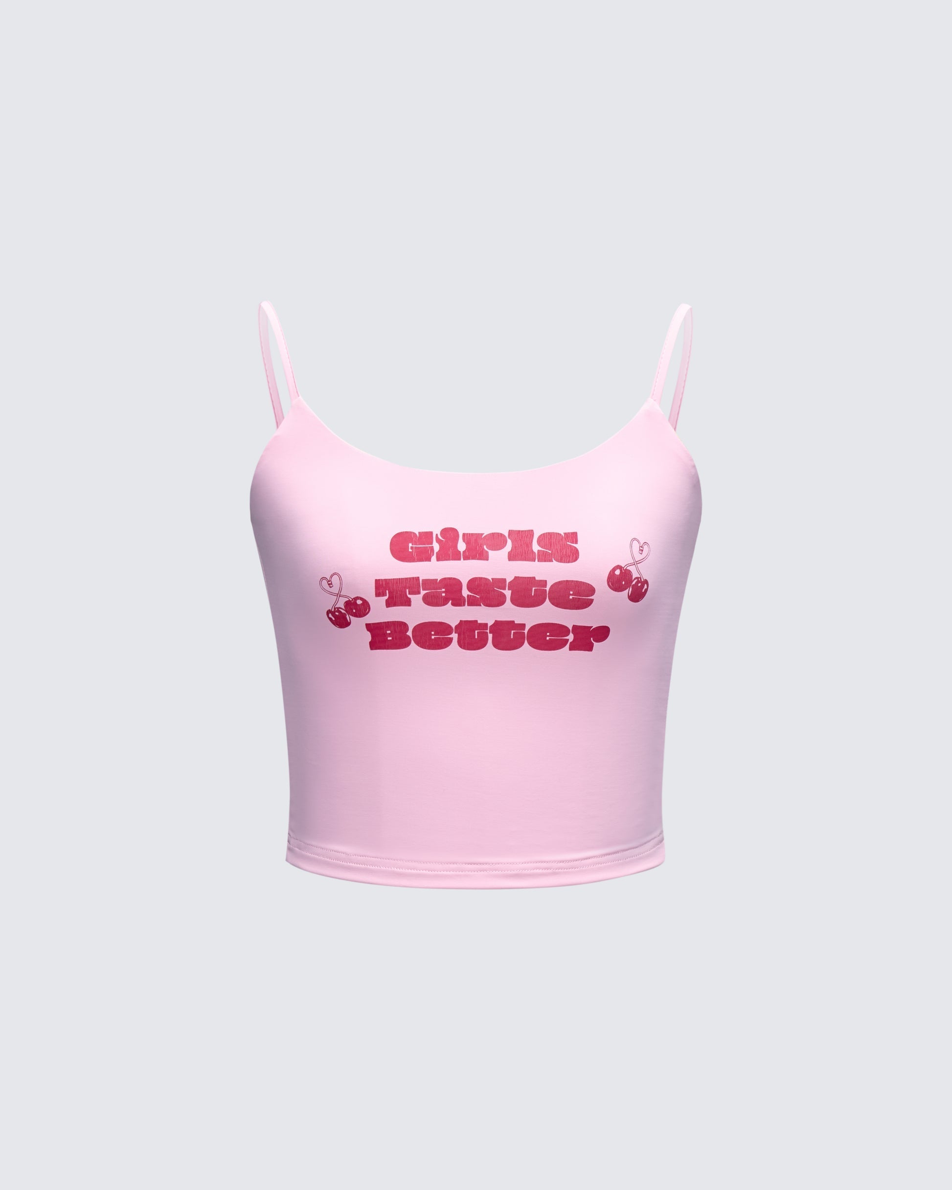Finesse Elli Pink Printed Slogan Cami Top