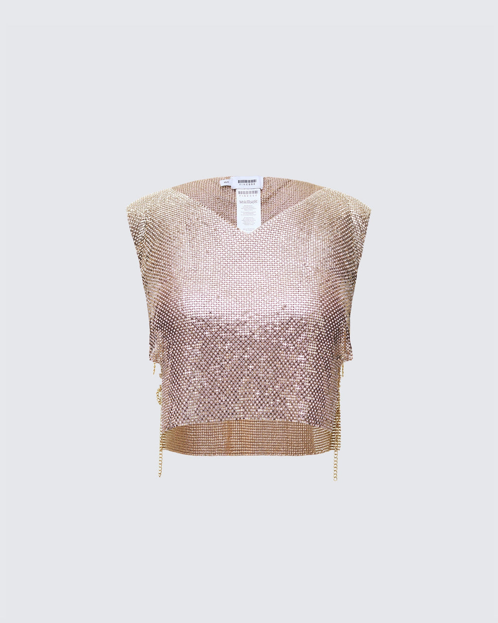 Finesse Fayla Gold Chainmail Square Top