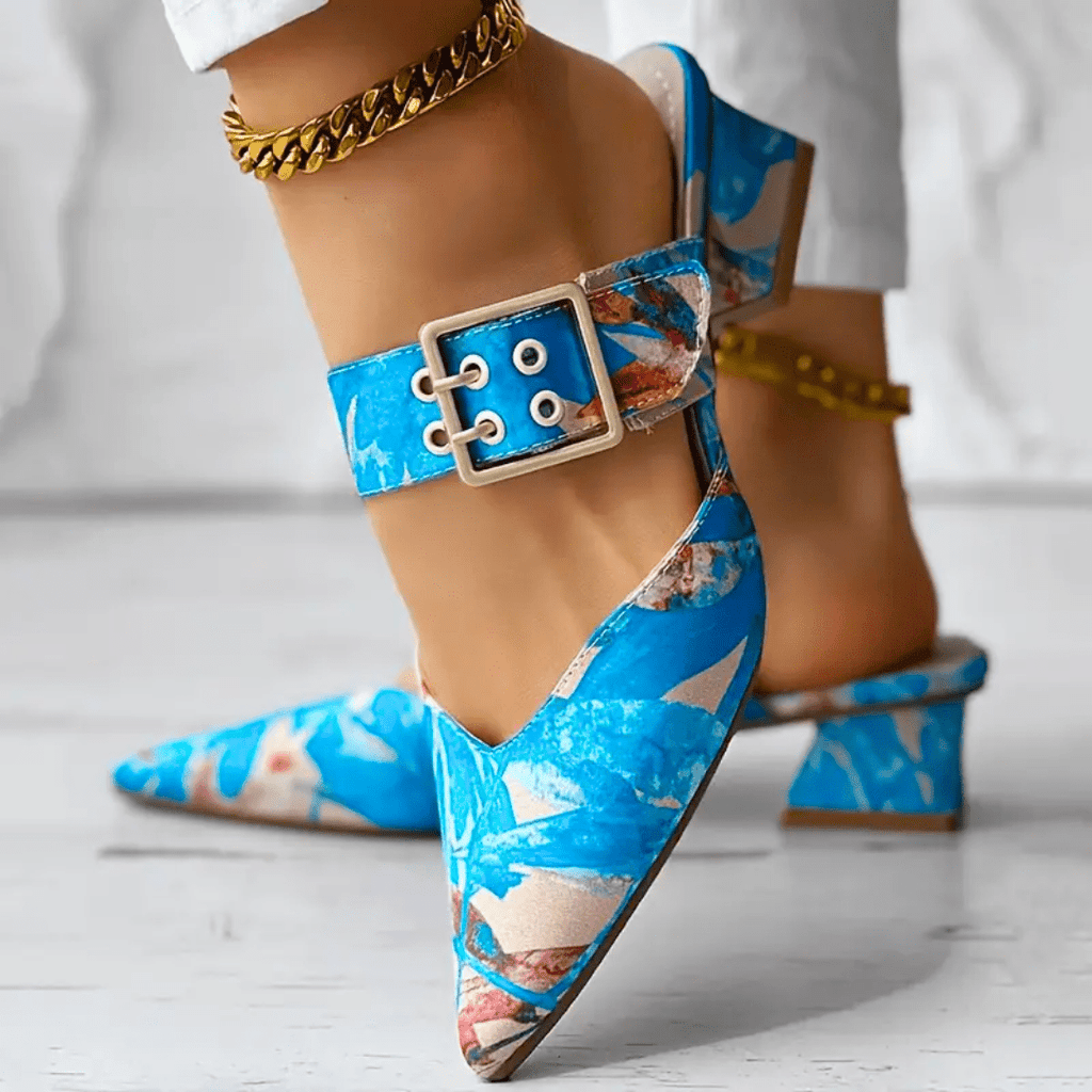 Harper & Lane Joan - Buckle Block Heel Mules