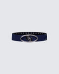 Finesse Fidelia Blue Denim Finesse Icon Plate Diamonte Belt
