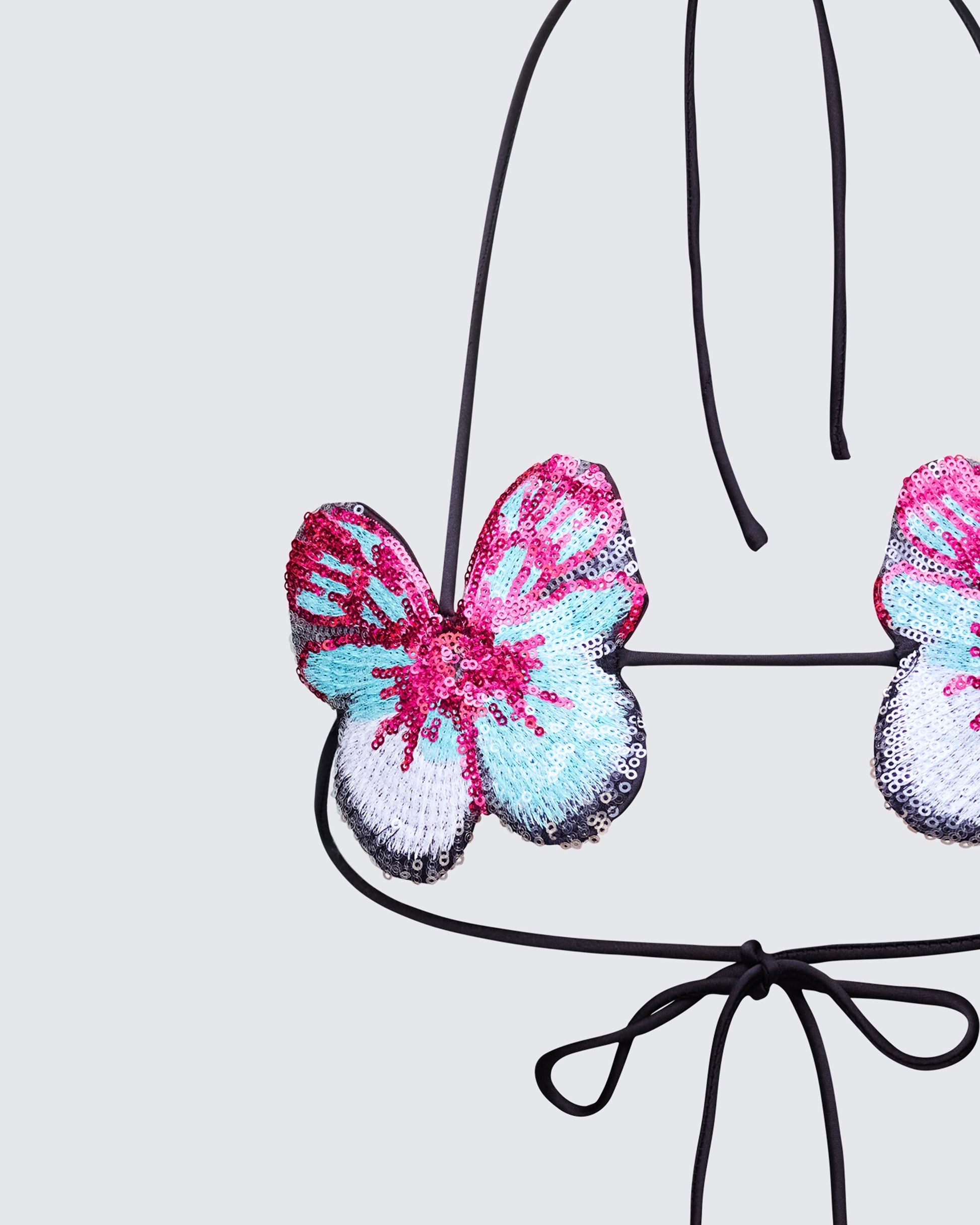 Kandi Embellished Butterfly Bra Top