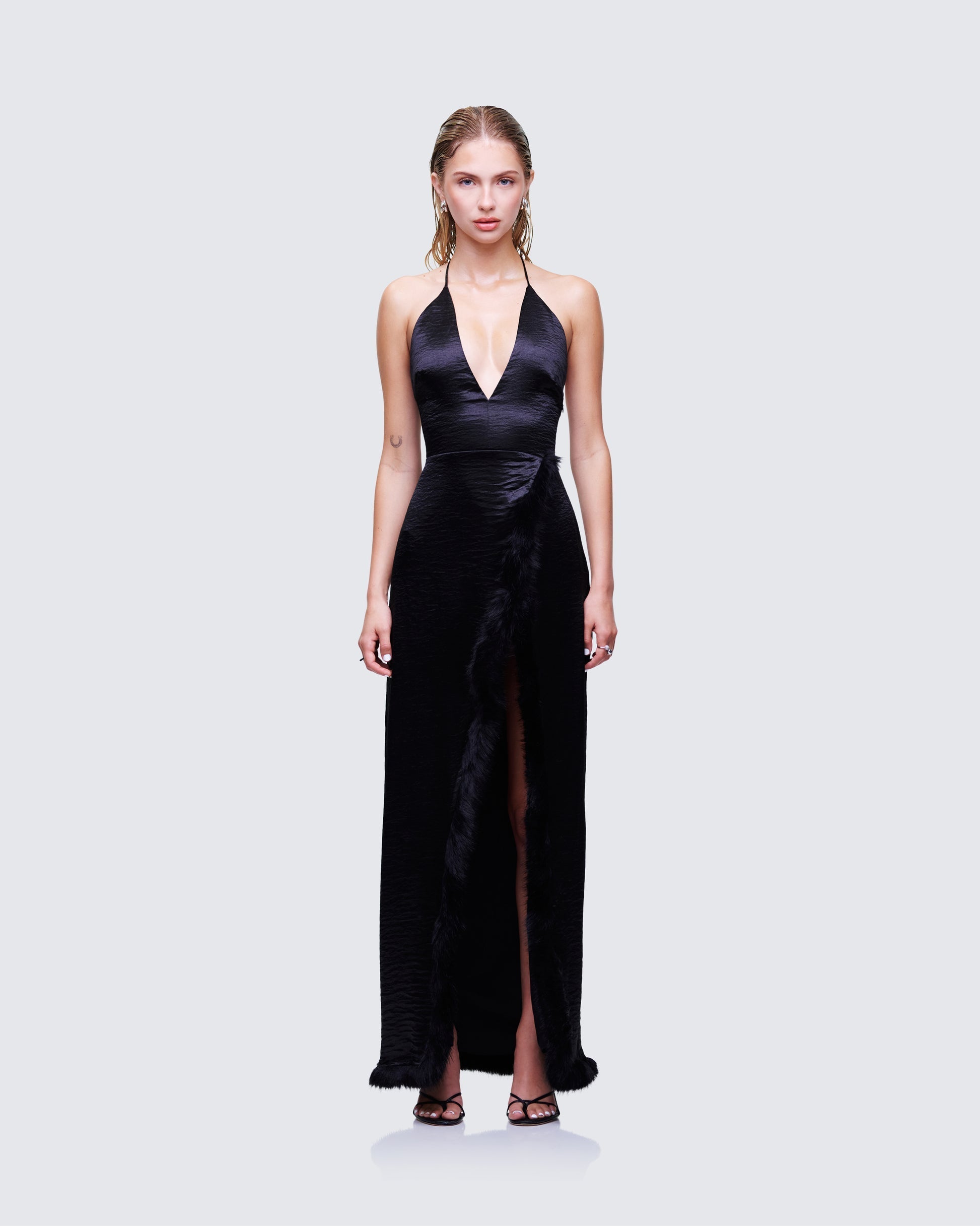 Finesse Ursula Black Wrap Maxi Dress