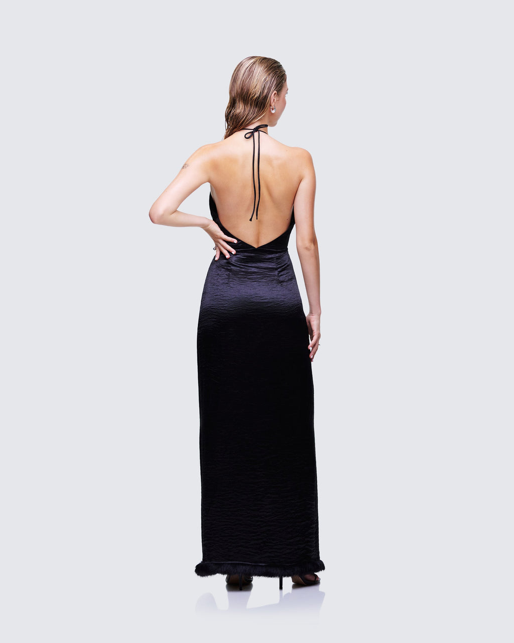 Finesse Ursula Black Wrap Maxi Dress