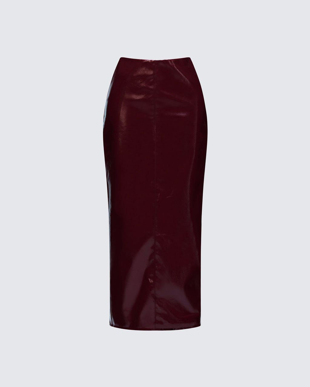 Finesse Matilde Plum Vegan Leather Pencil Midi Skirt