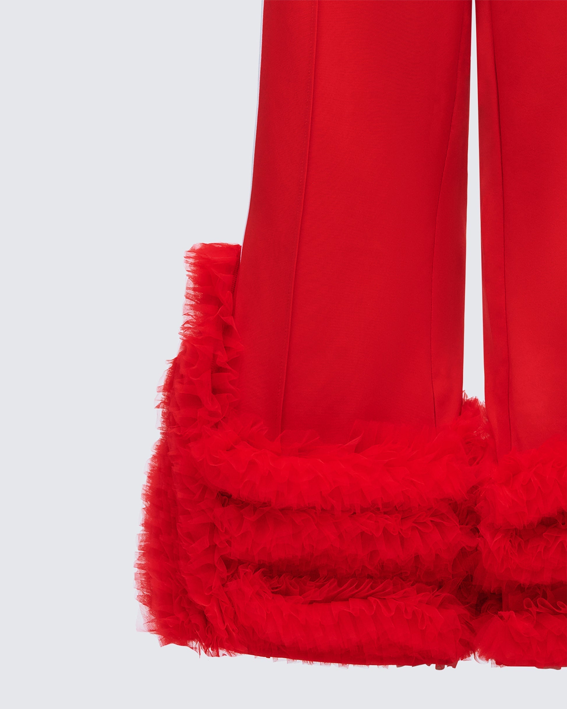 Finesse Romilda Red Mesh Ruffle Sweatpant