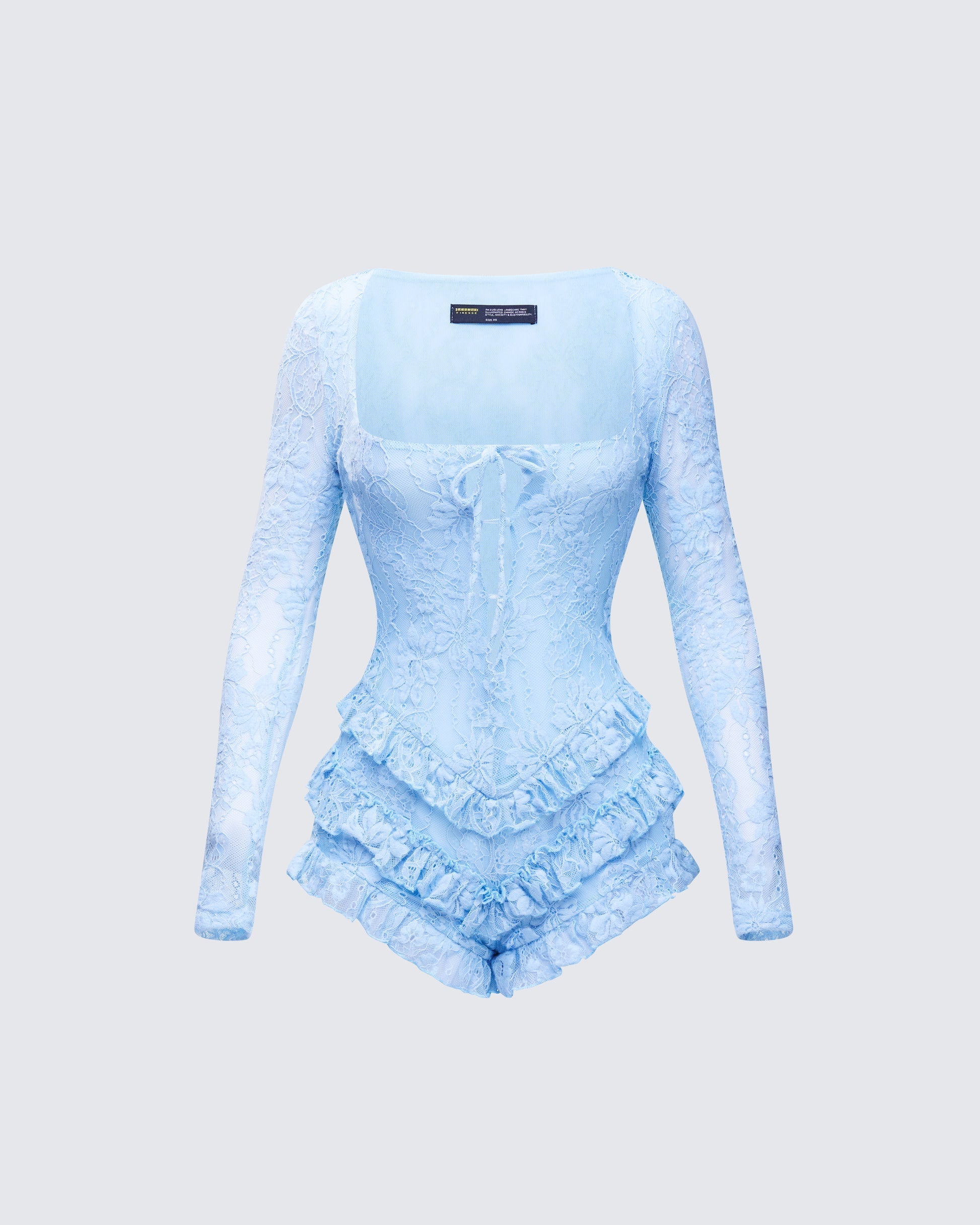 Finesse Oceane Blue Ruffle Edge Romper