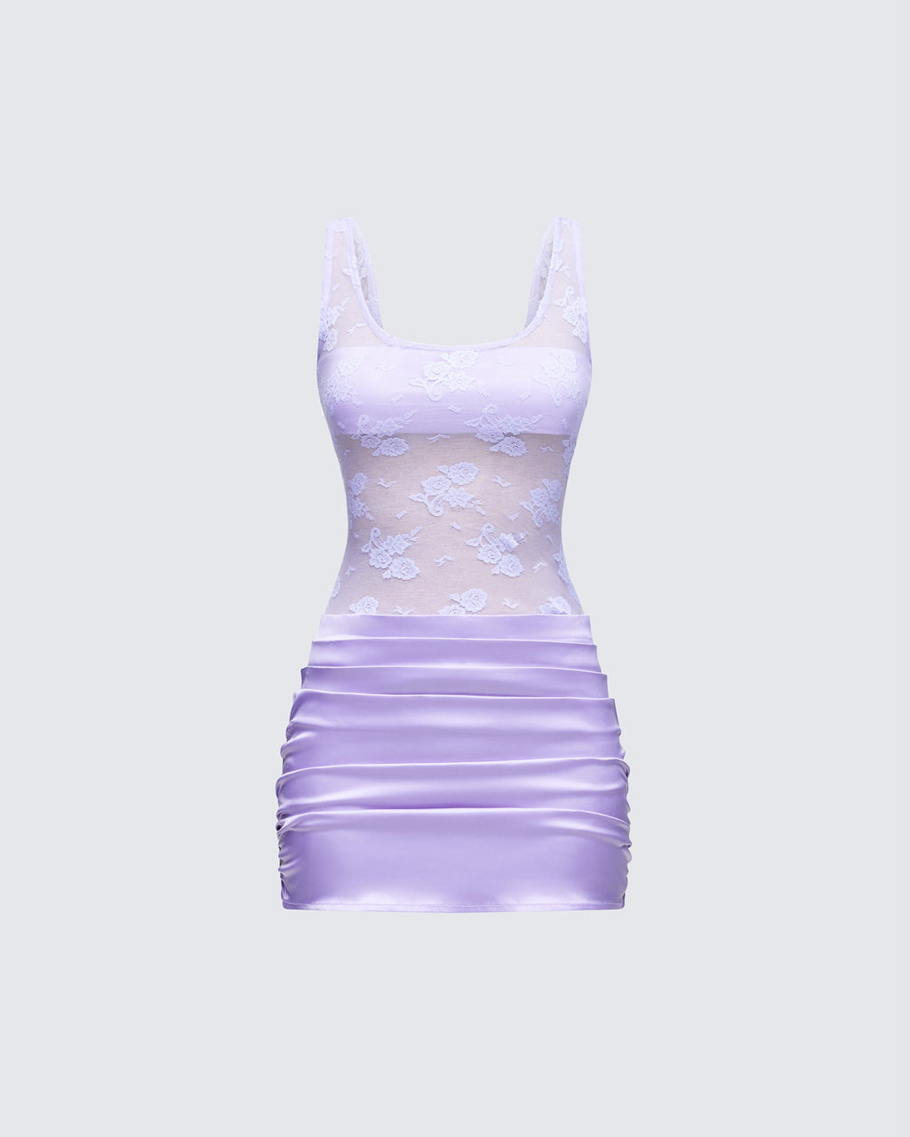Finesse Blair Purple Lace Mix Mini Dress