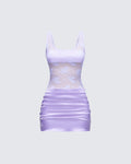 Finesse Blair Purple Lace Mix Mini Dress