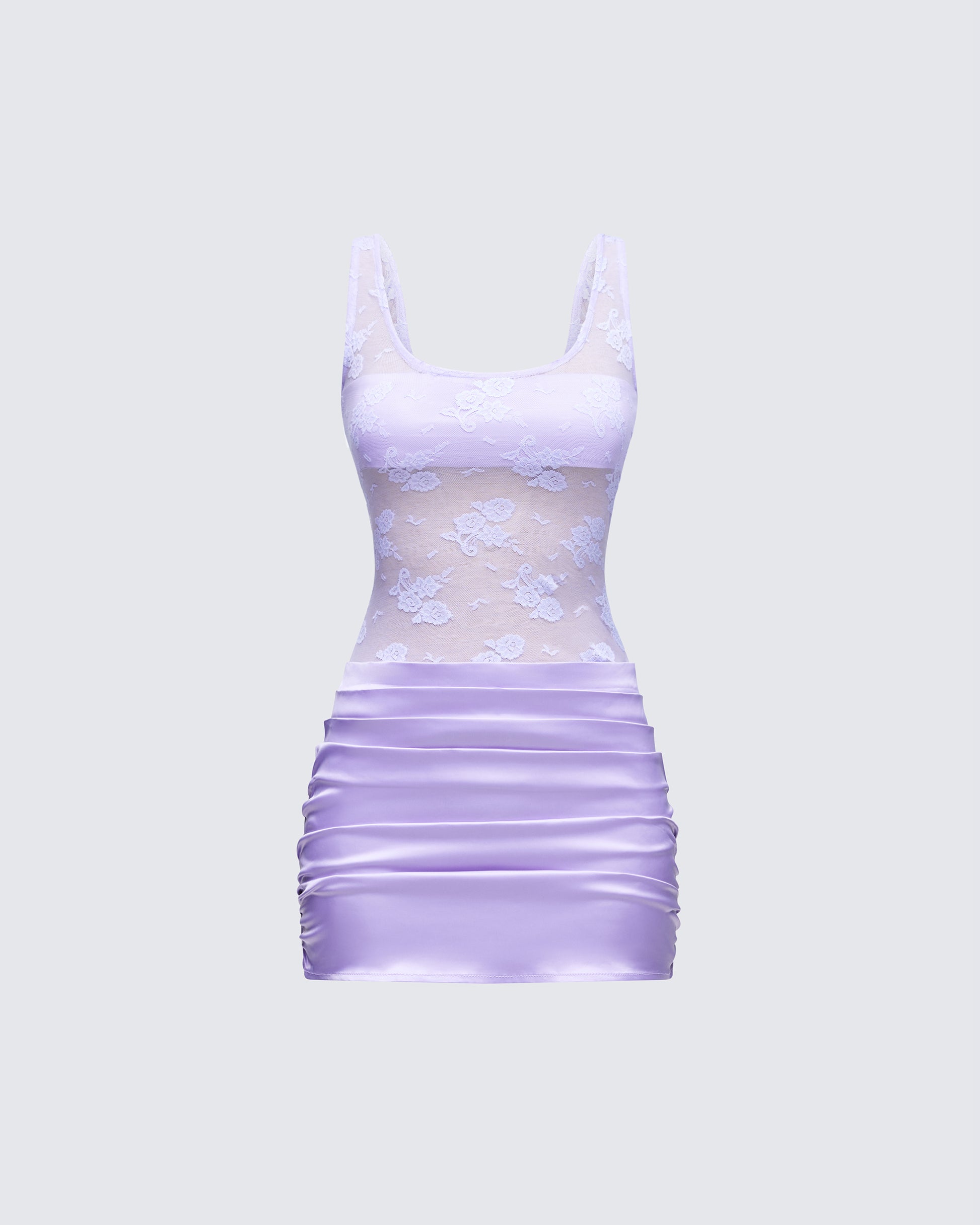 Finesse Blair Purple Lace Mix Mini Dress