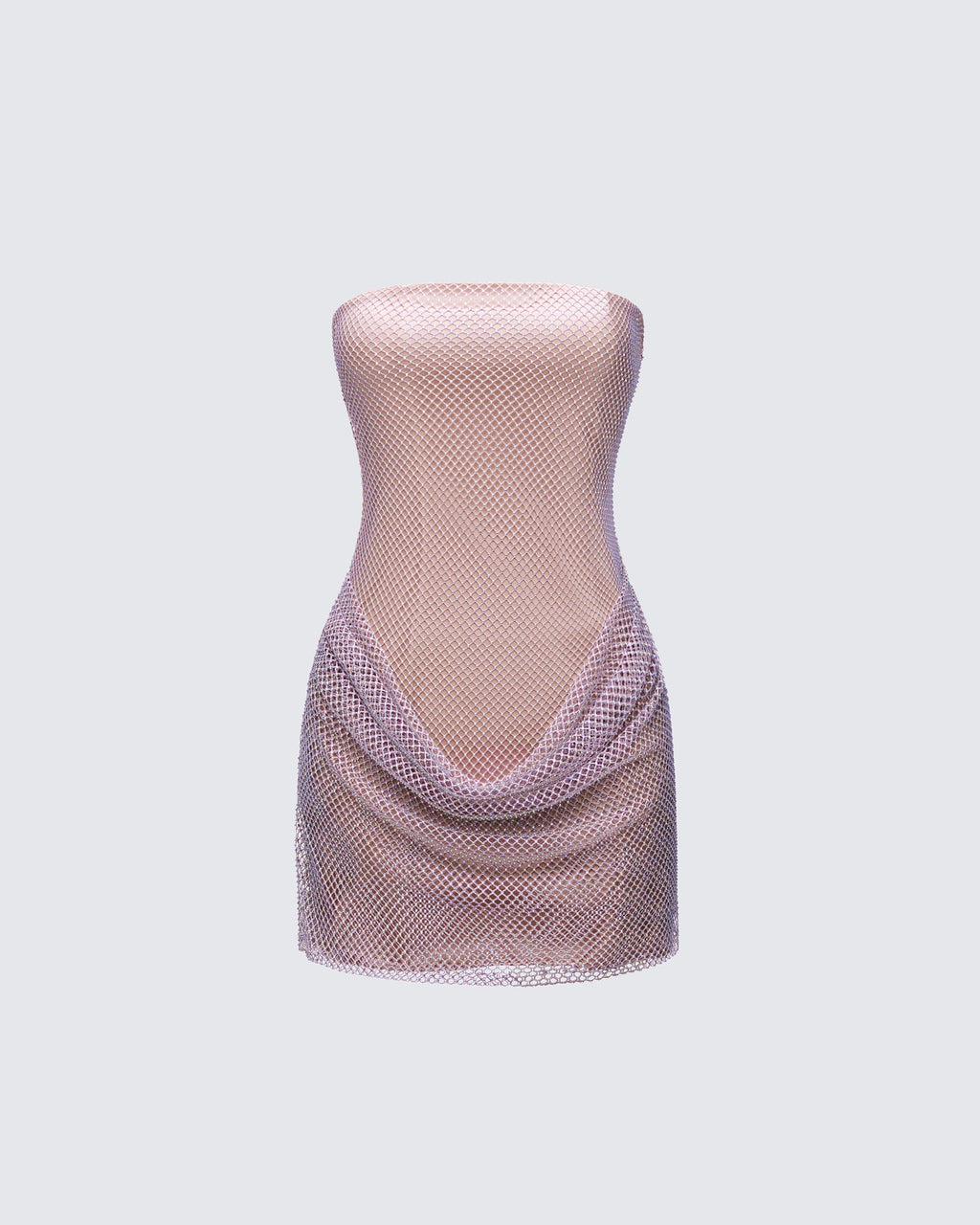 Finesse Fortuna Silver Hotfix Strapless Mini Dress