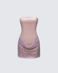 Finesse Fortuna Silver Hotfix Strapless Mini Dress
