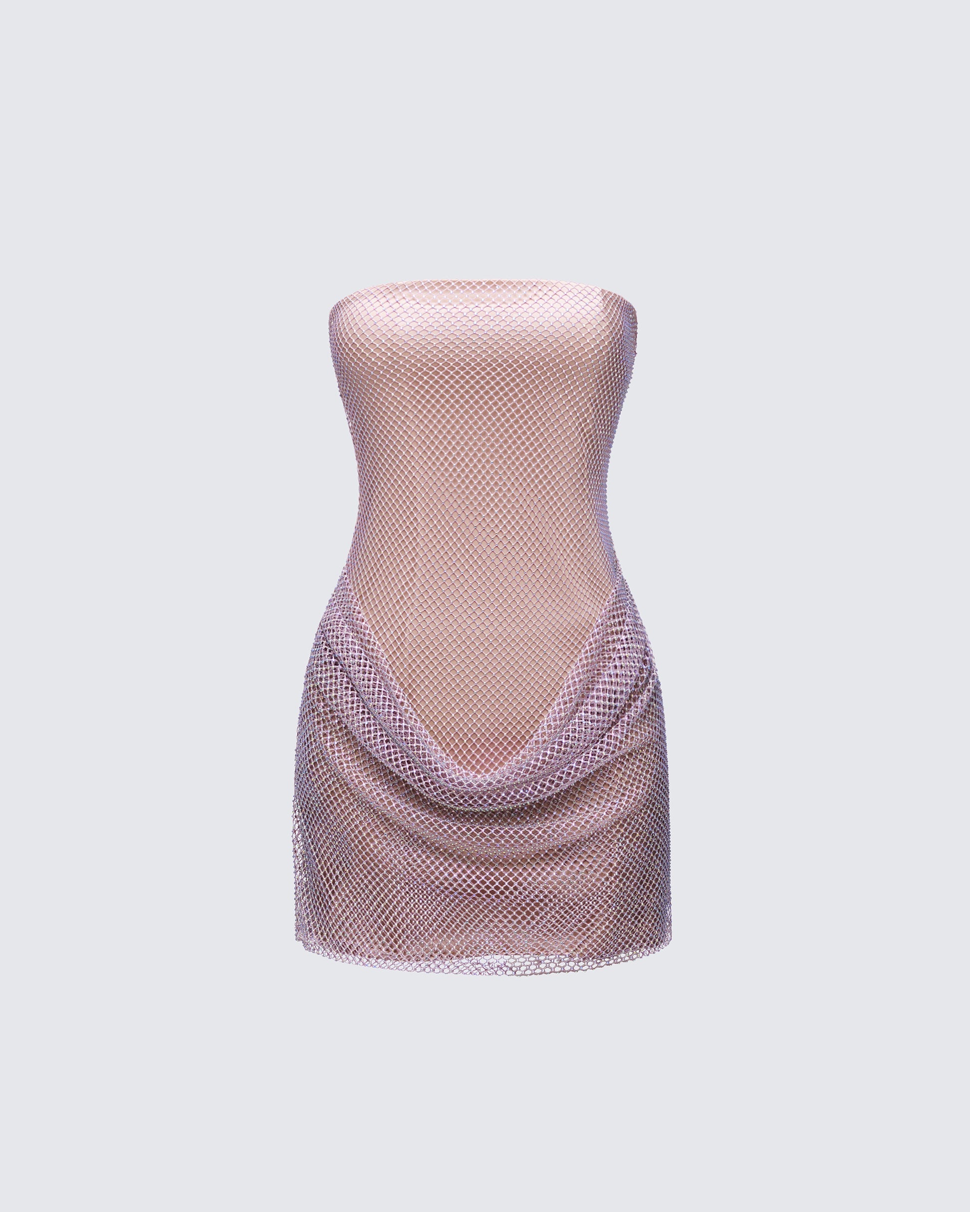 Finesse Fortuna Silver Hotfix Strapless Mini Dress