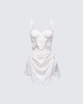 Finesse Sallie Ivory Eyelet Corset Mini Dress