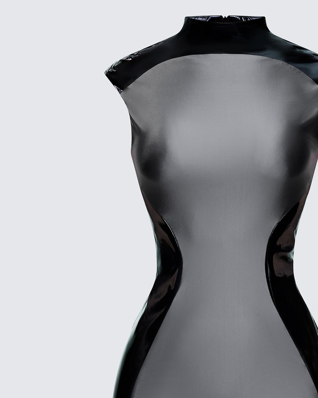 Finesse Marea Black Vinyl Contour Dress
