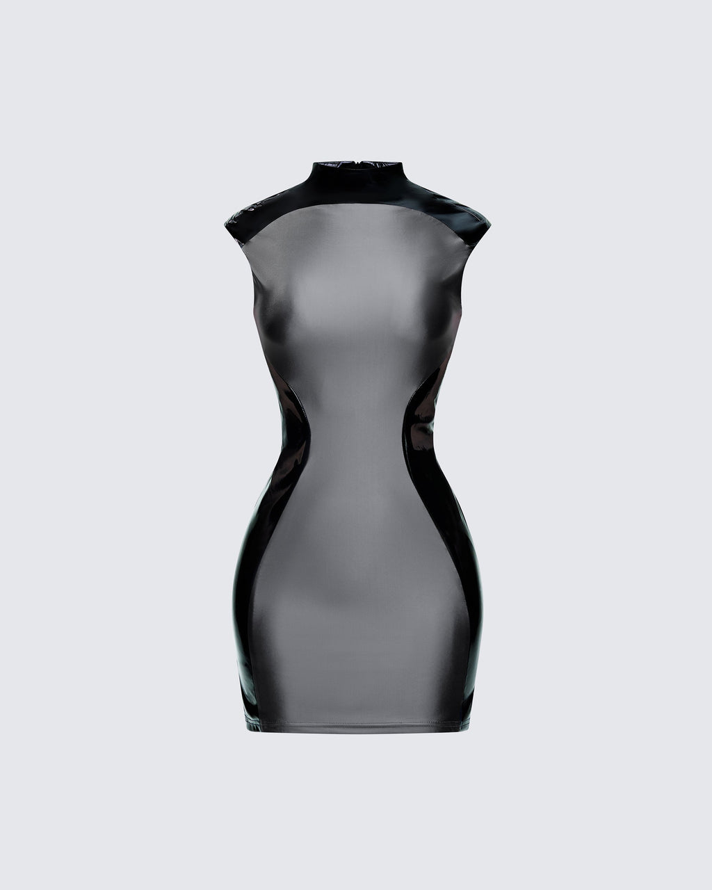 Finesse Marea Black Vinyl Contour Dress