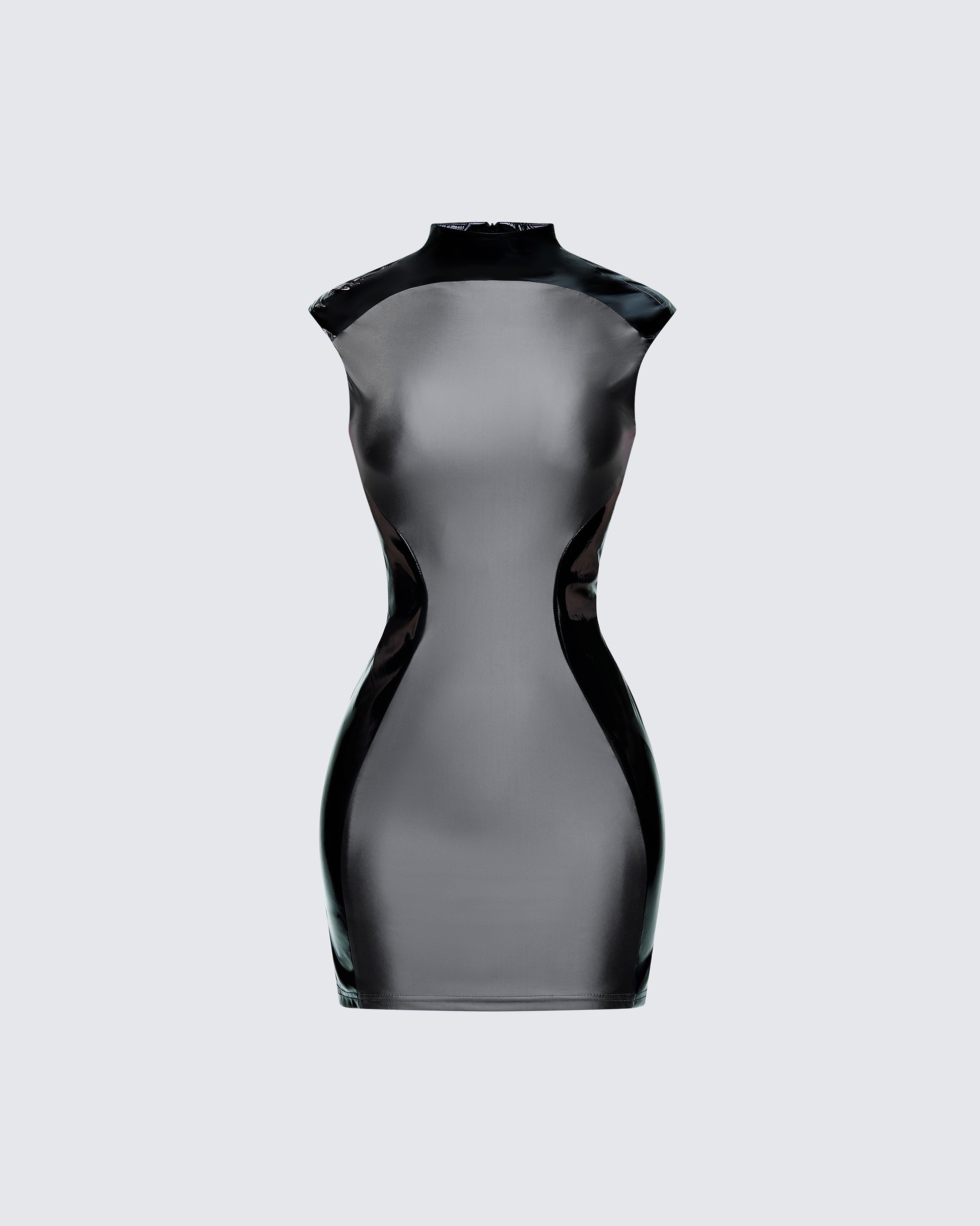 Finesse Marea Black Vinyl Contour Dress
