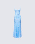 Finesse Emani Blue Embellished Maxi Dress