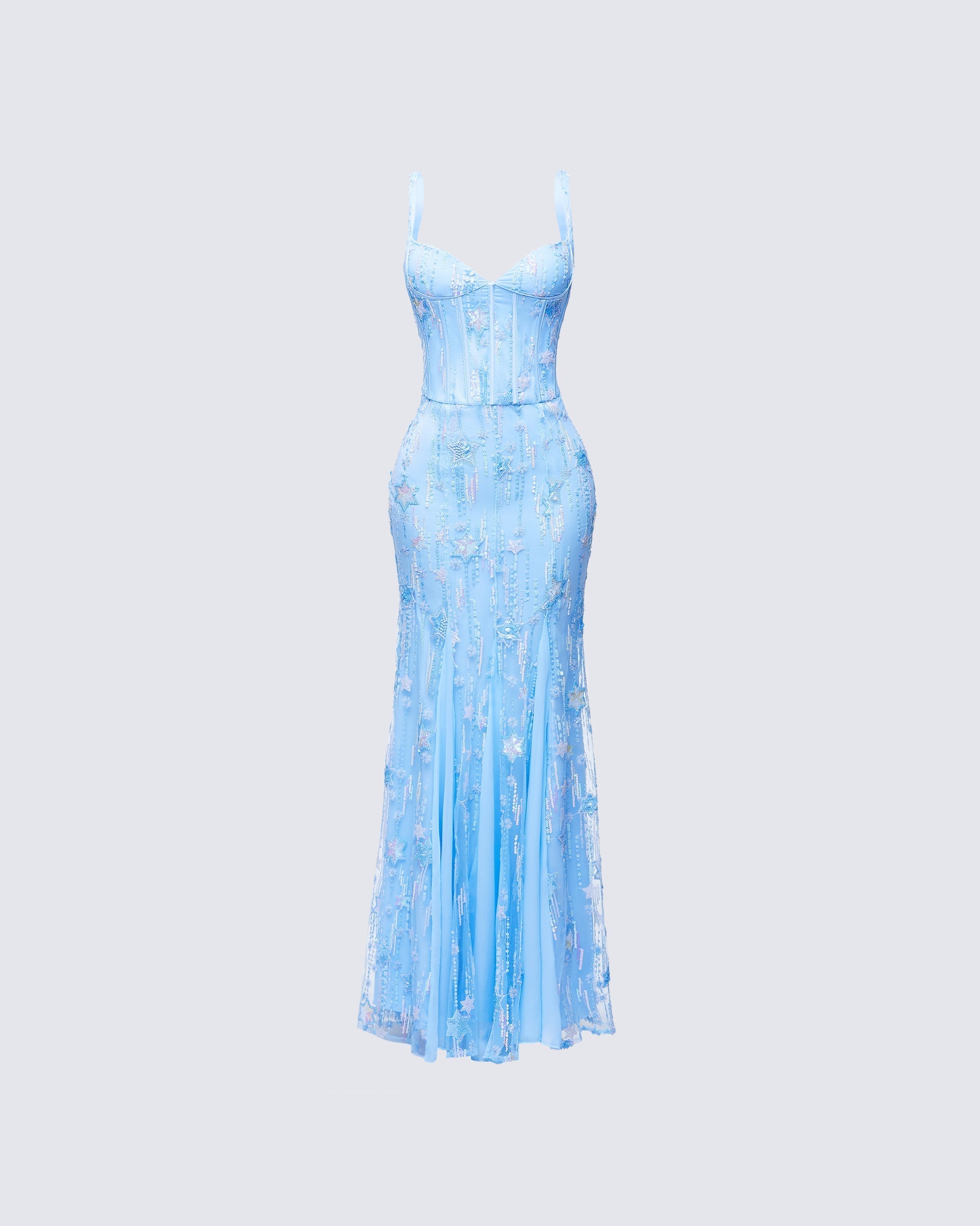 Finesse Emani Blue Embellished Maxi Dress