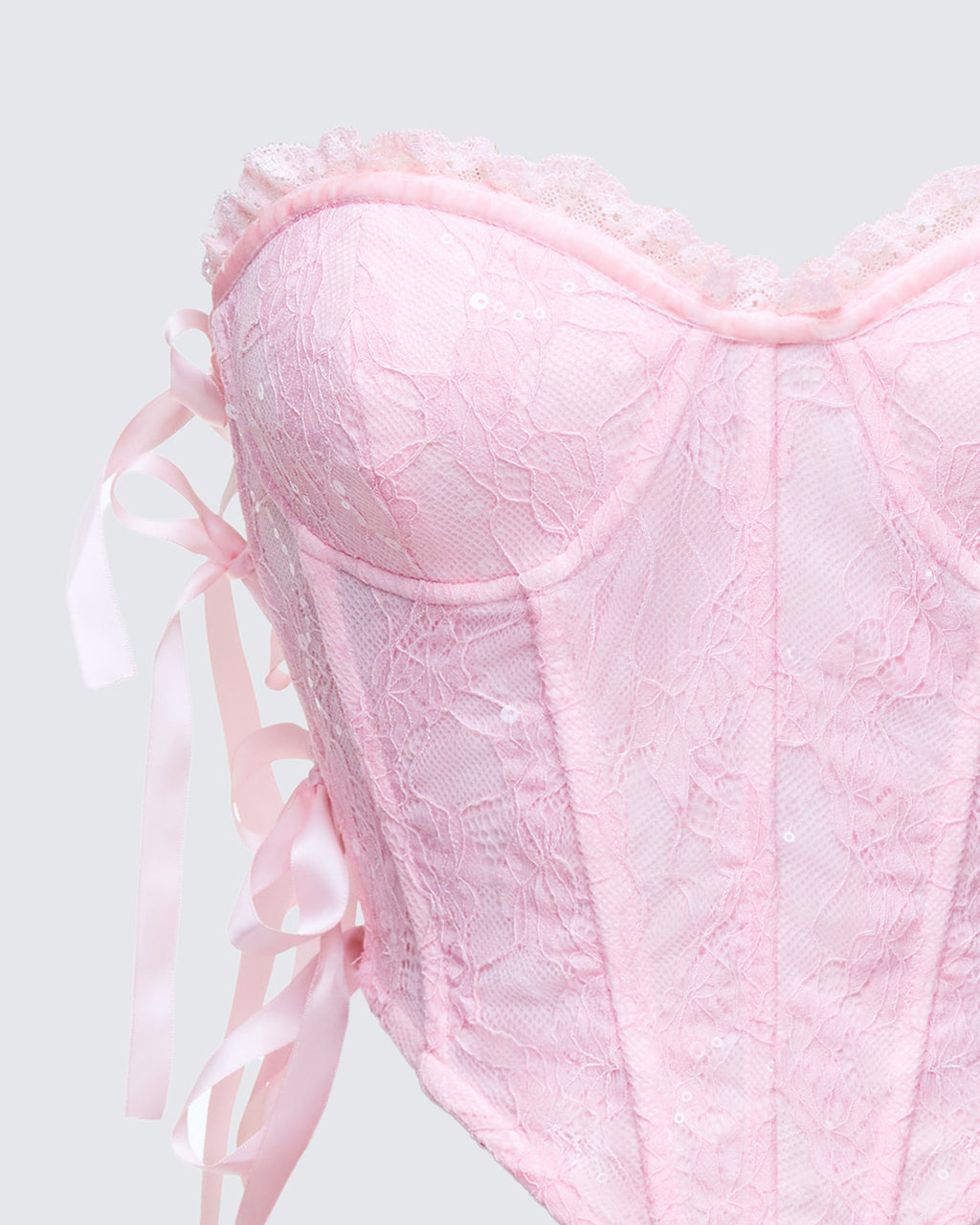 Finesse Cinday Sequin Side Tie Corset