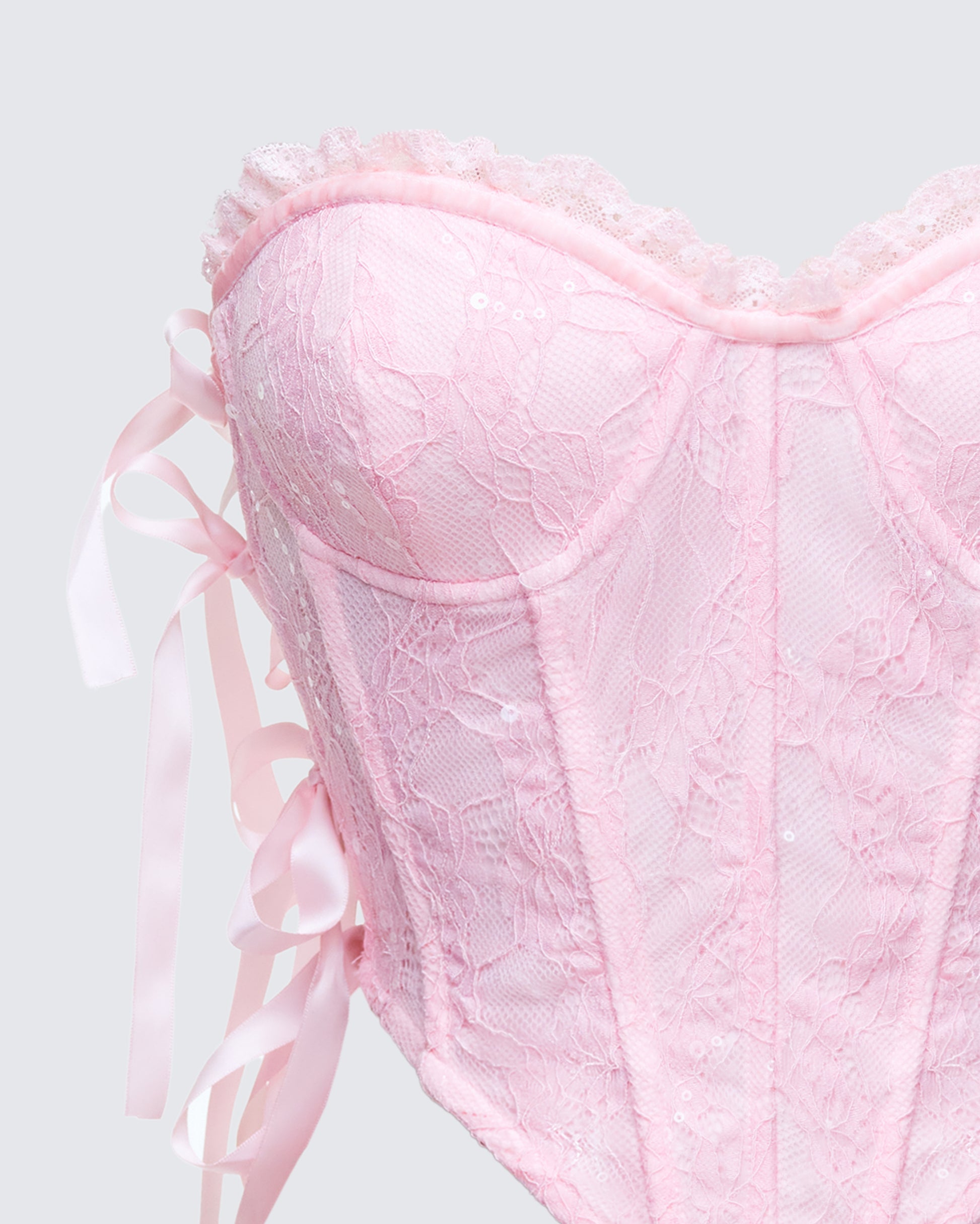 Finesse Cinday Sequin Side Tie Corset