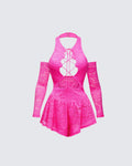 Finesse Aletheia Pink Lace Strap Detail Romper