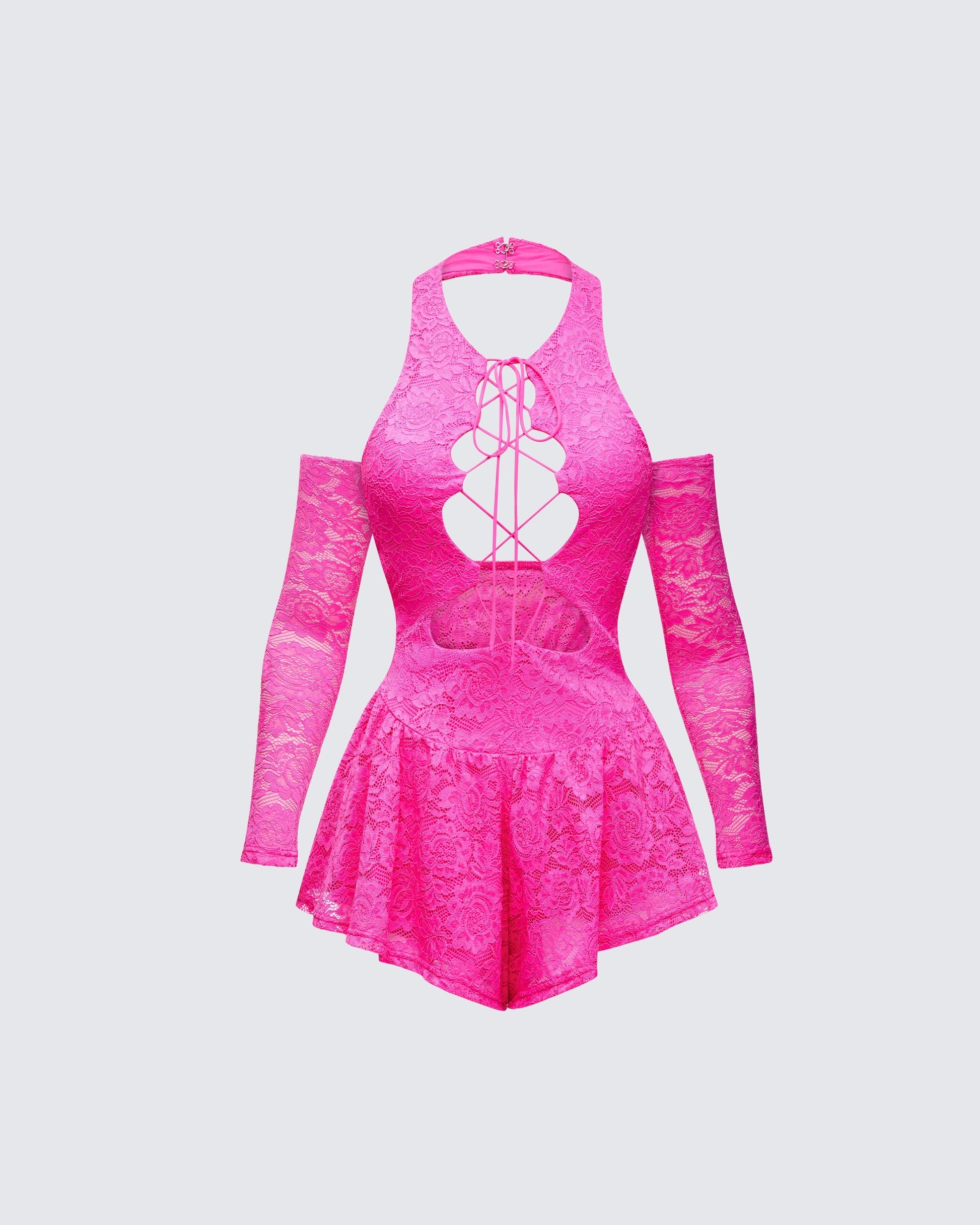 Finesse Aletheia Pink Lace Strap Detail Romper