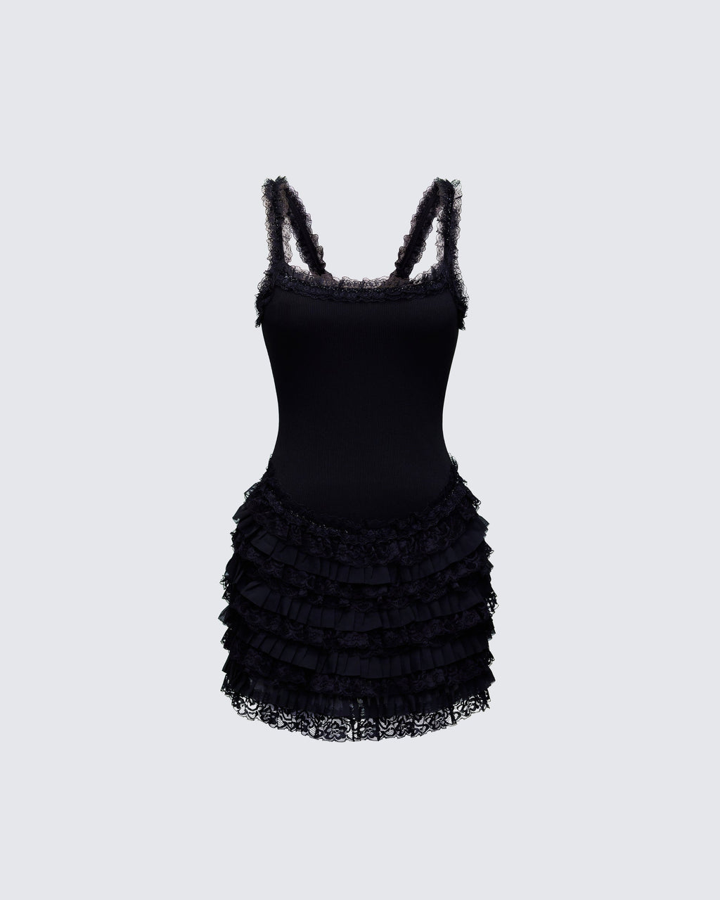Finesse Amira Ribbed Ruffle Mini Dress
