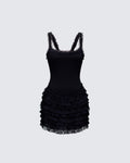 Finesse Amira Ribbed Ruffle Mini Dress