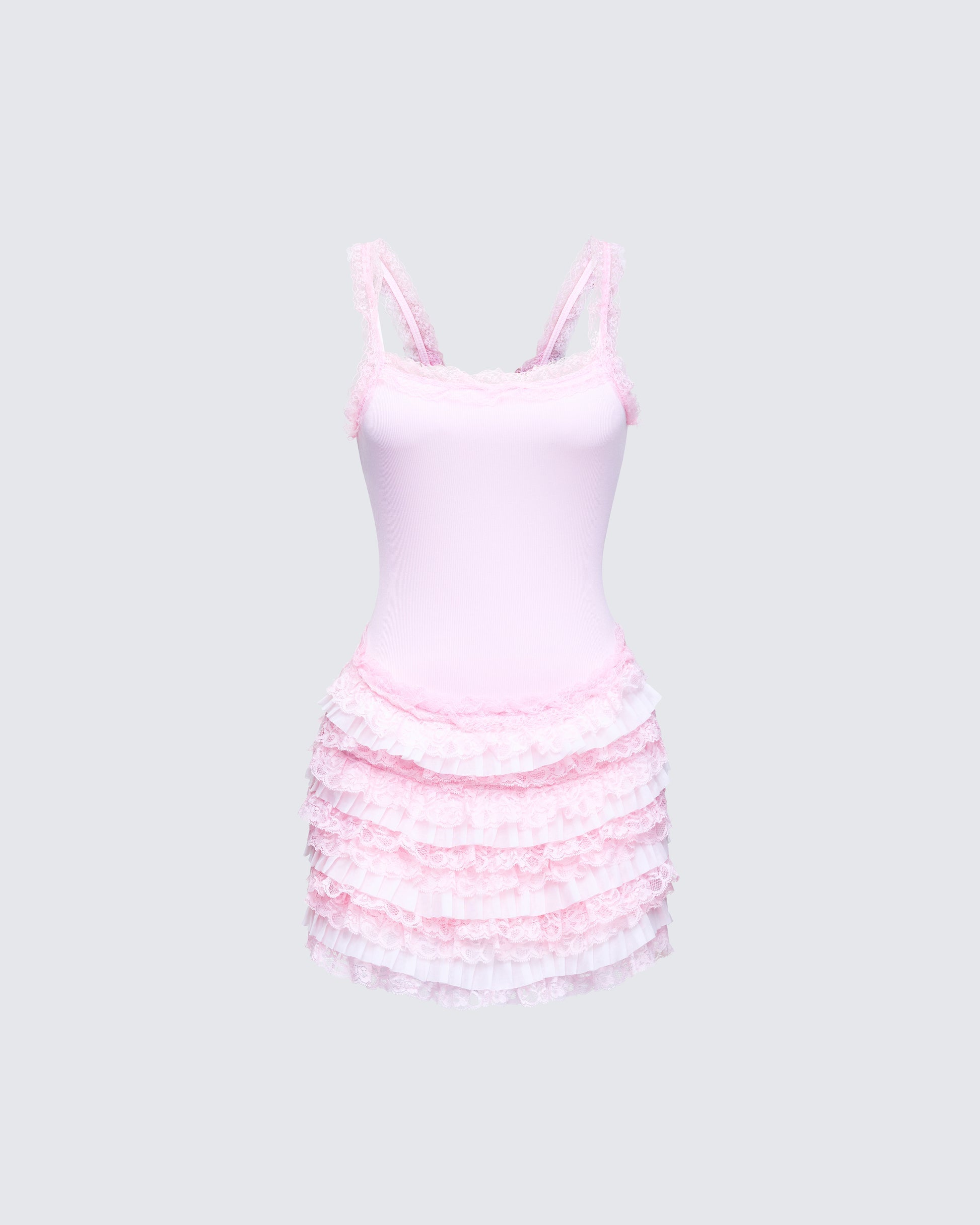 Finesse Amira Ribbed Ruffle Mini Dress