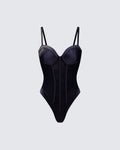 Finesse Cinderella Mesh Detachable Strap Bodysuit