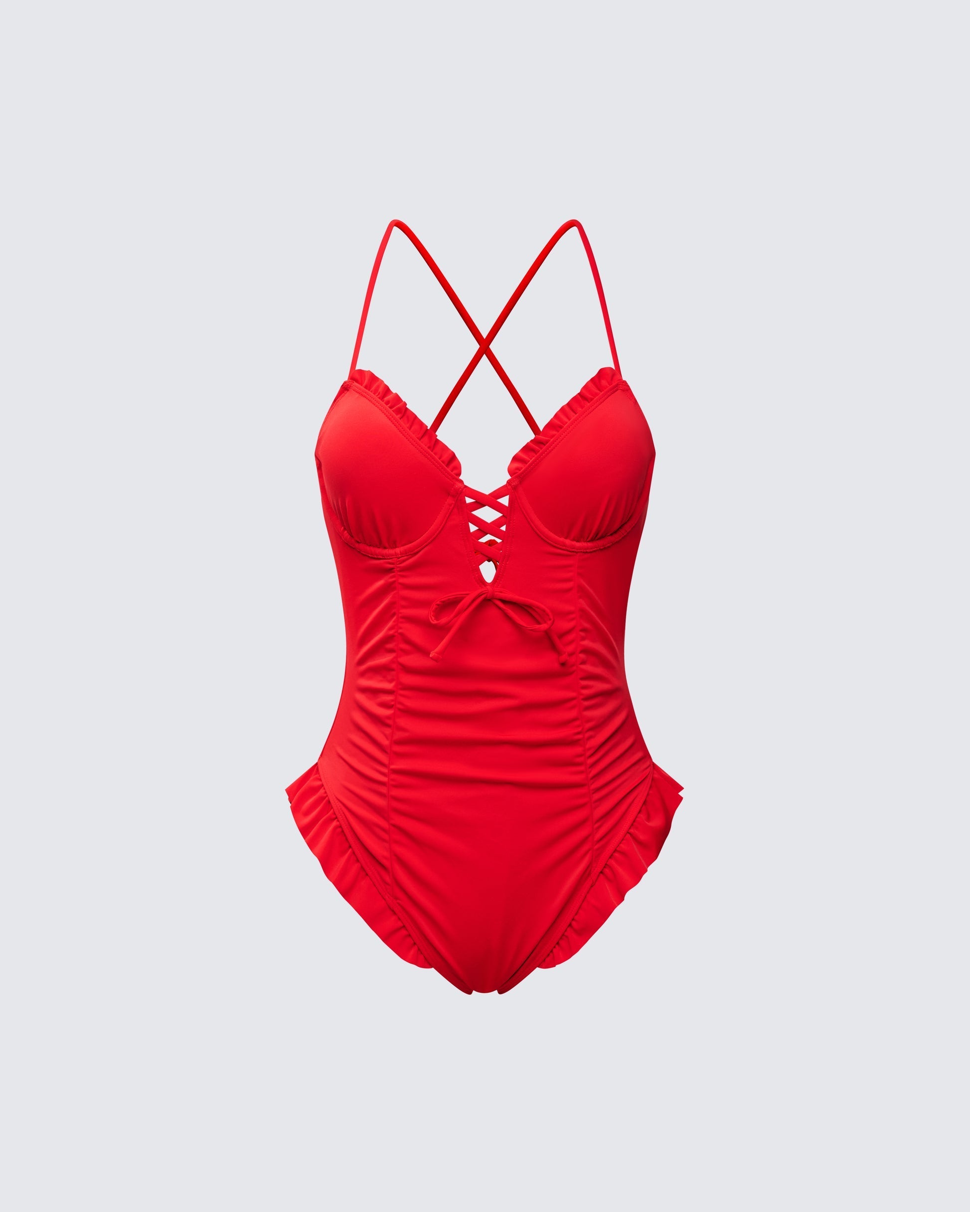 Finesse Dimah Ruched Frill Swimsuit