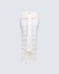 Finesse Dreya Cream Textured Maxi Skirt