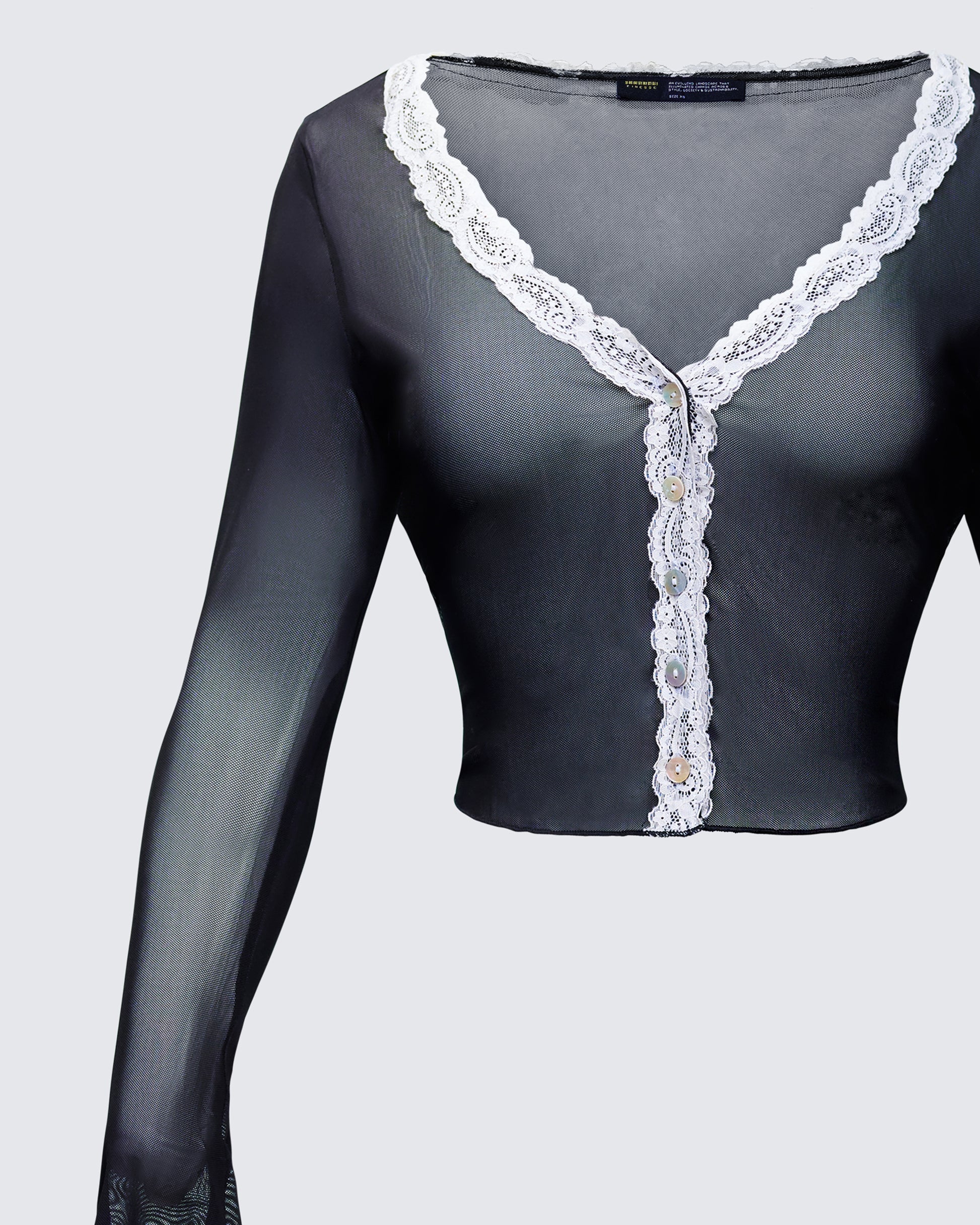 Finesse Aurelia Long Sleeve Mesh Top