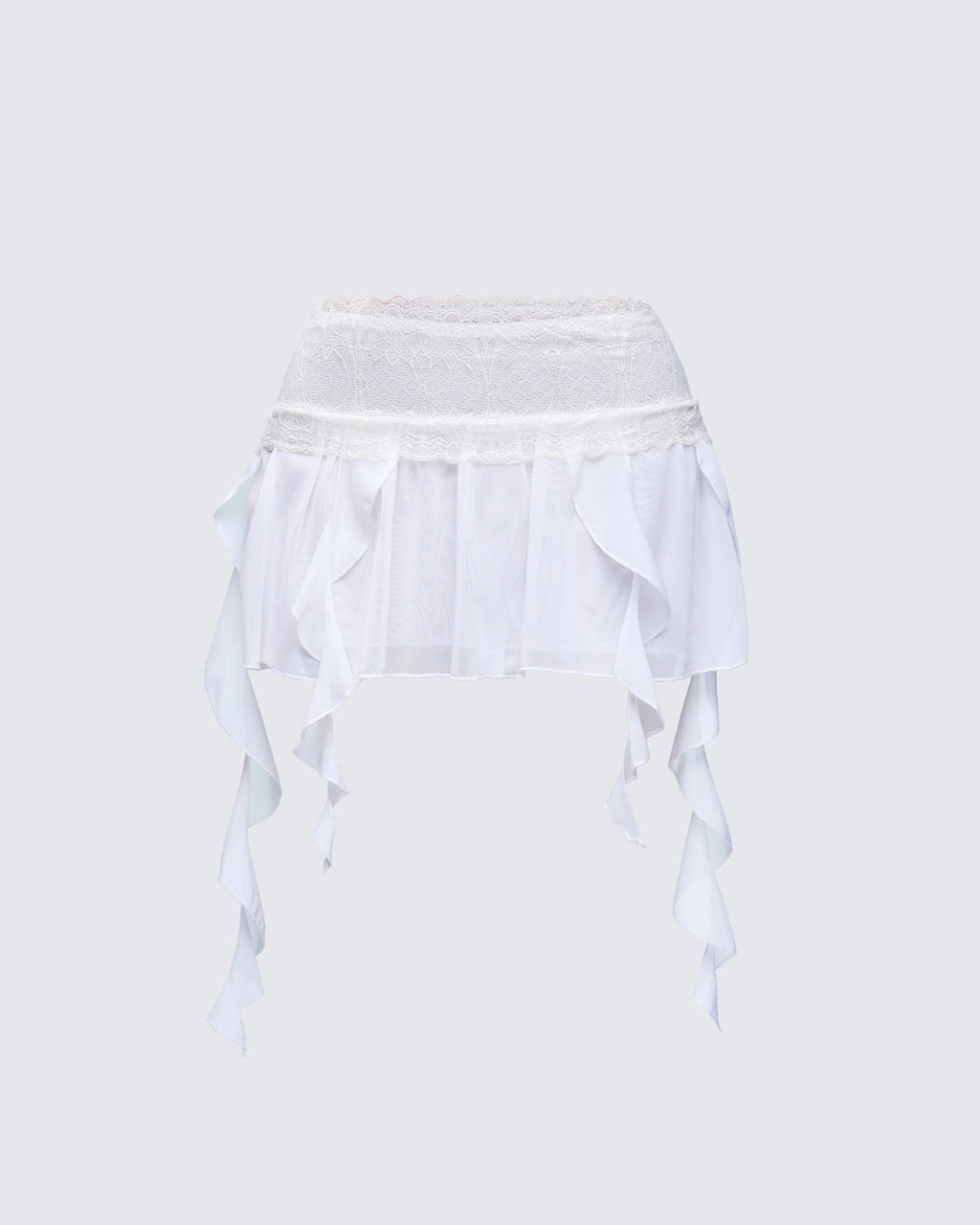 Finesse Aurelia Mesh Ruffle Mini Skirt