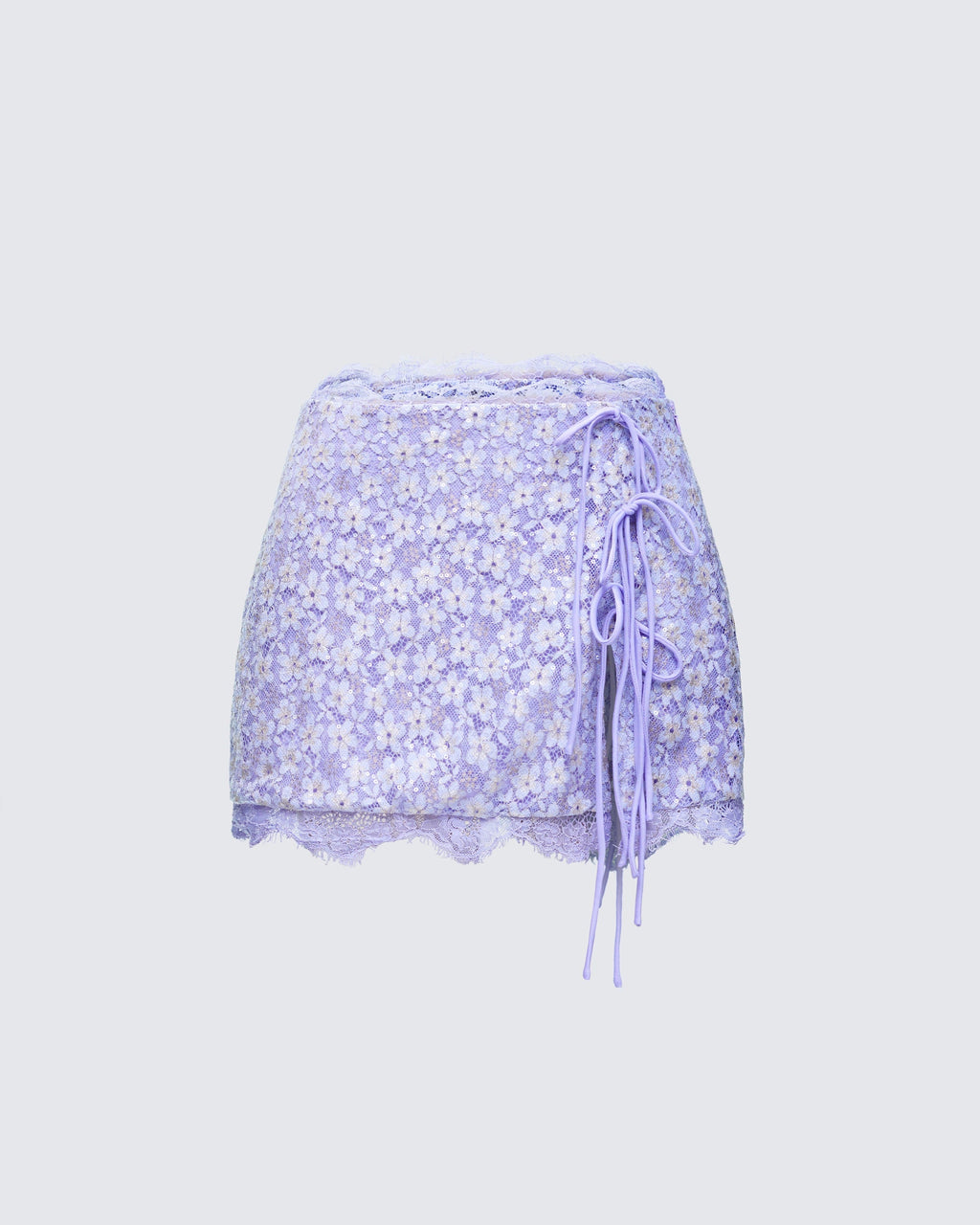 Finesse Lucille Sequin Tie Mini Skirt