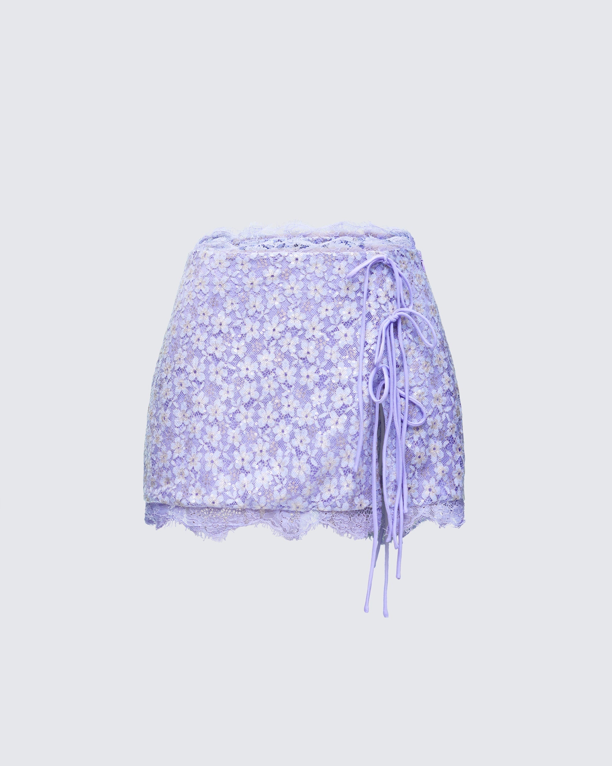 Finesse Lucille Sequin Tie Mini Skirt