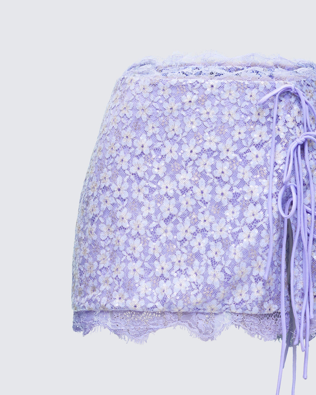 Finesse Lucille Sequin Tie Mini Skirt