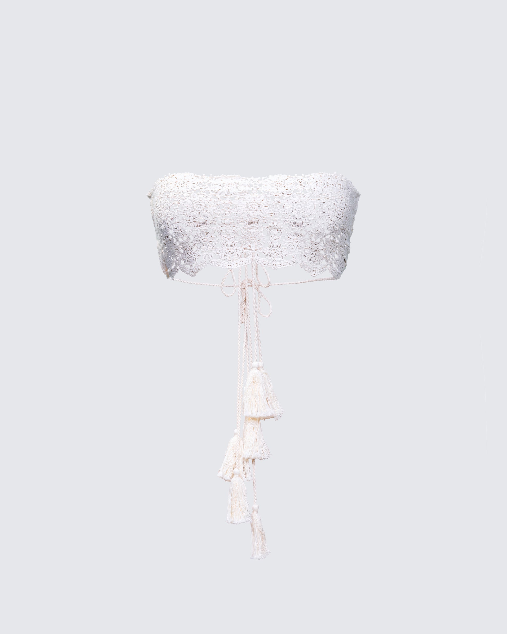 Noxie White Crochet Bandeau Top