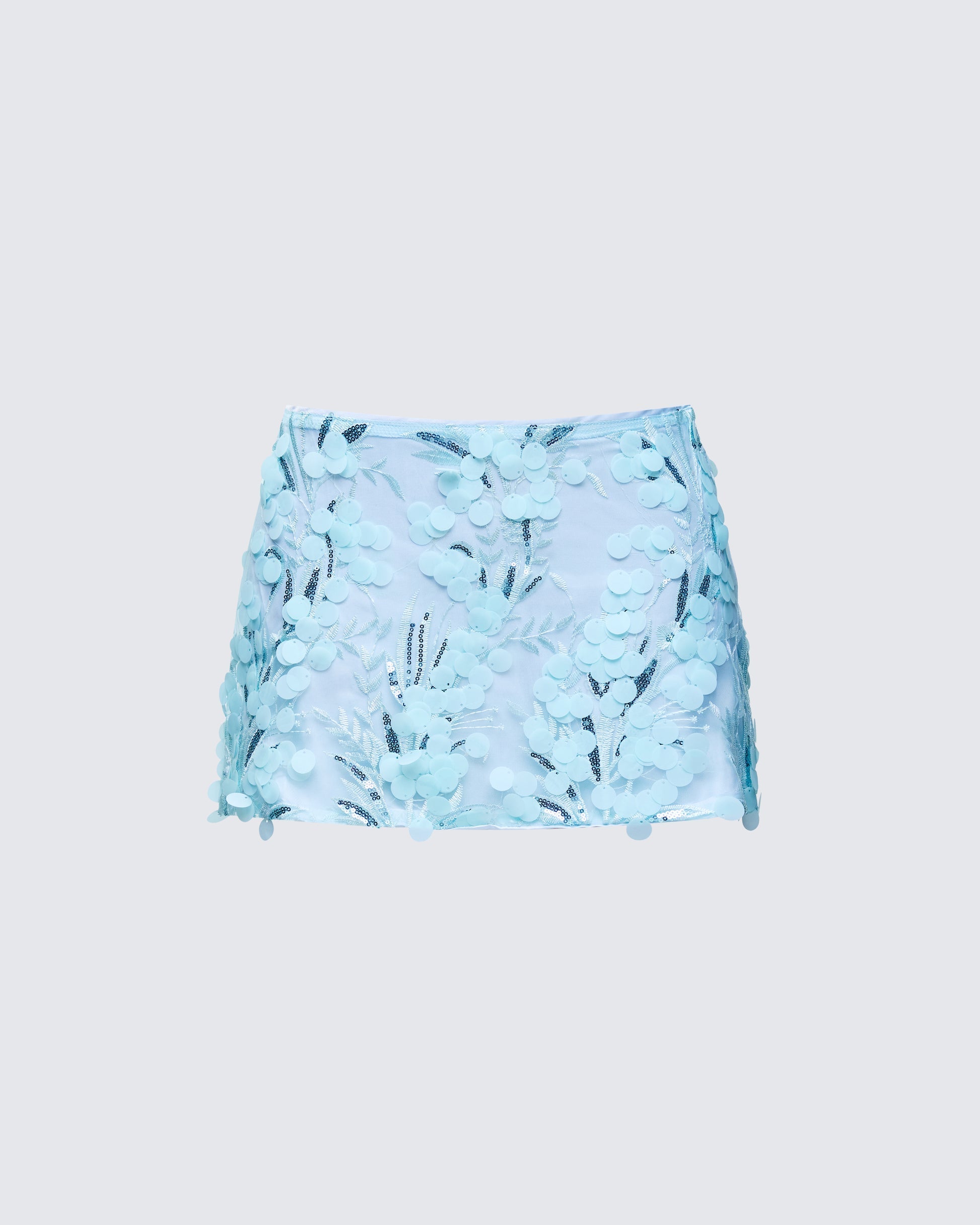 Finesse Rosalind Green Embellished Mini Skirt