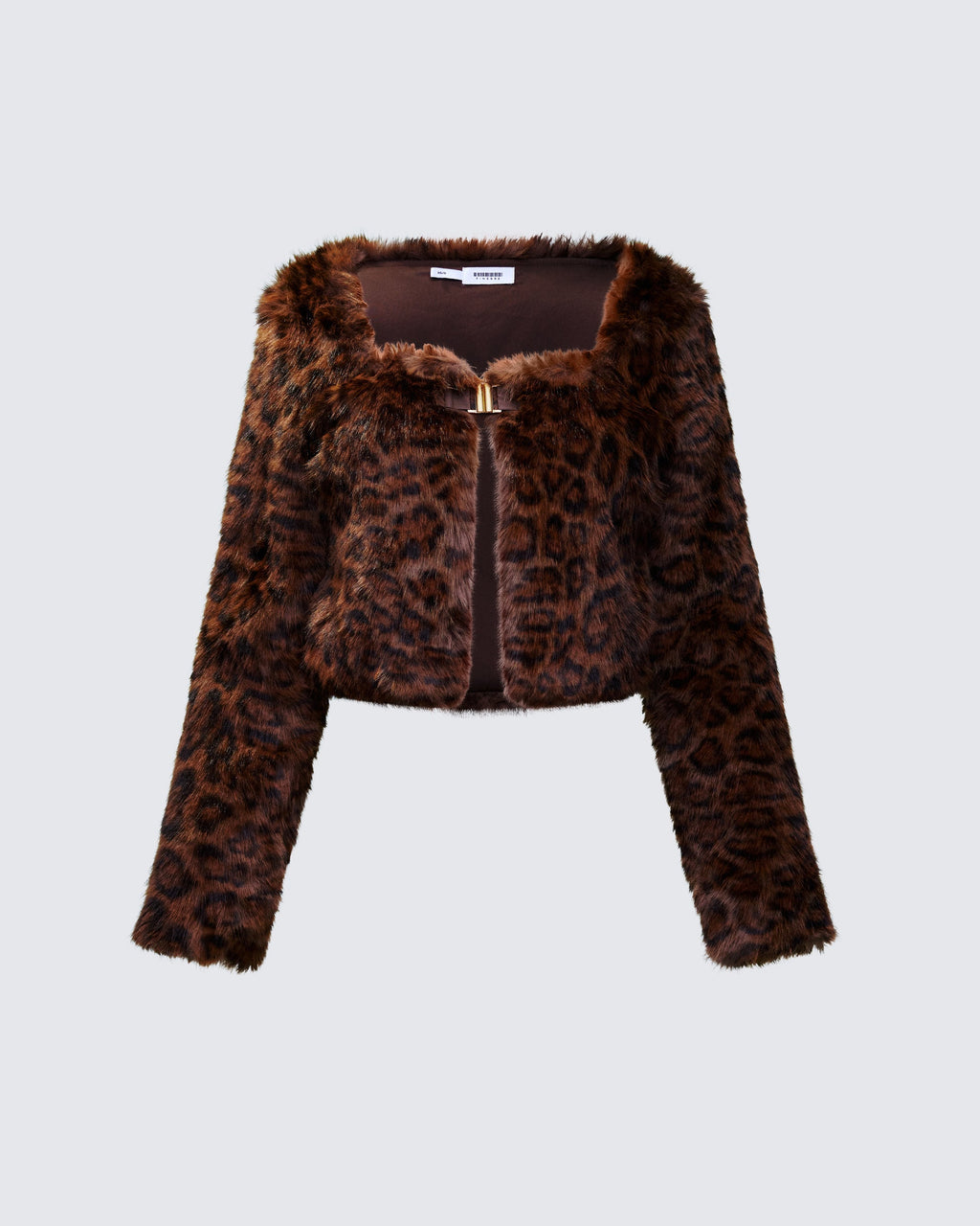 Finesse Isola Brown Faux Fur Cropped Jacket