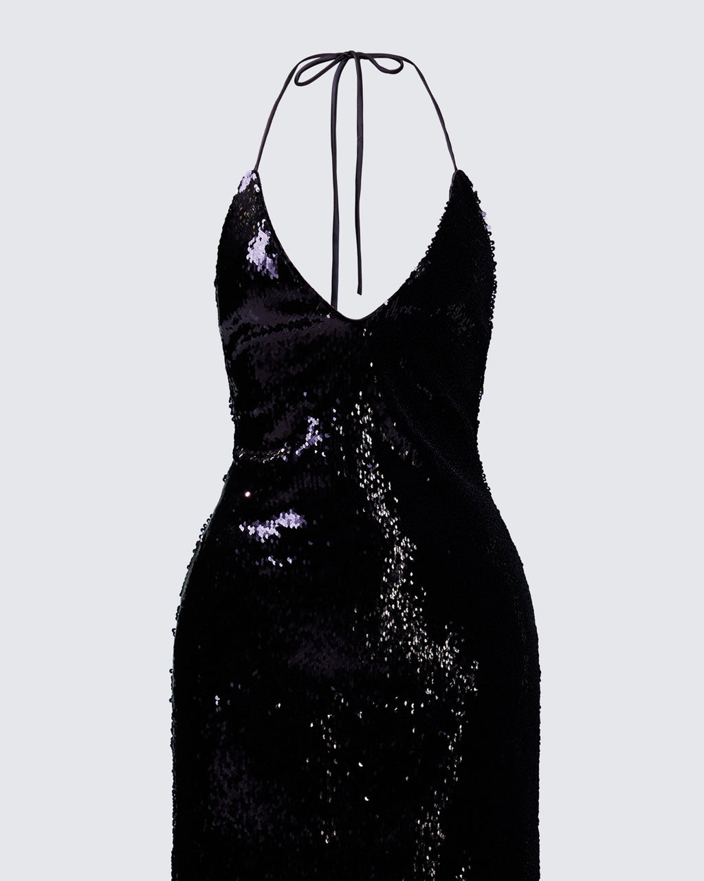 Finesse Khadija Black Sequin Pencil Midi Dress