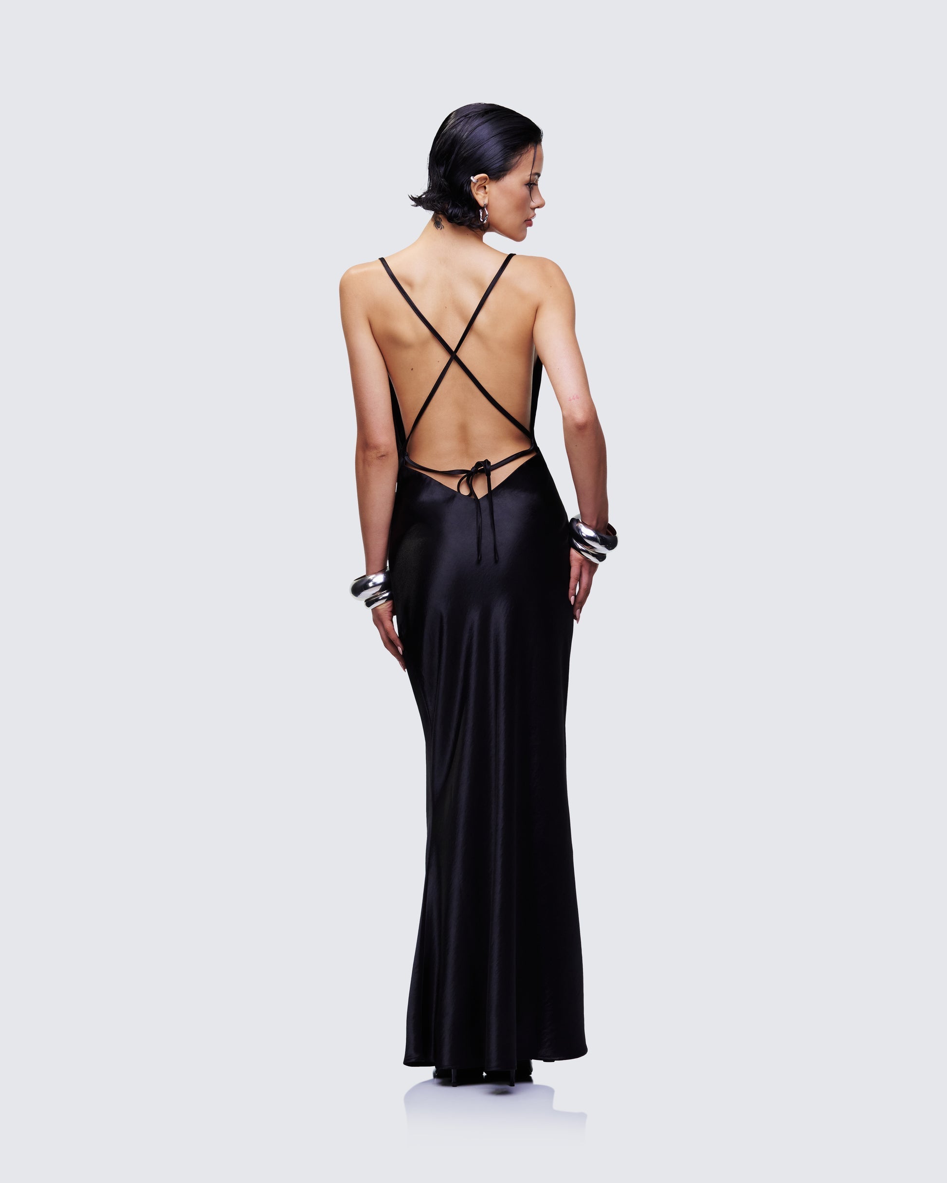 Finesse Elspeth Satin Bias Slip Maxi Dress 1