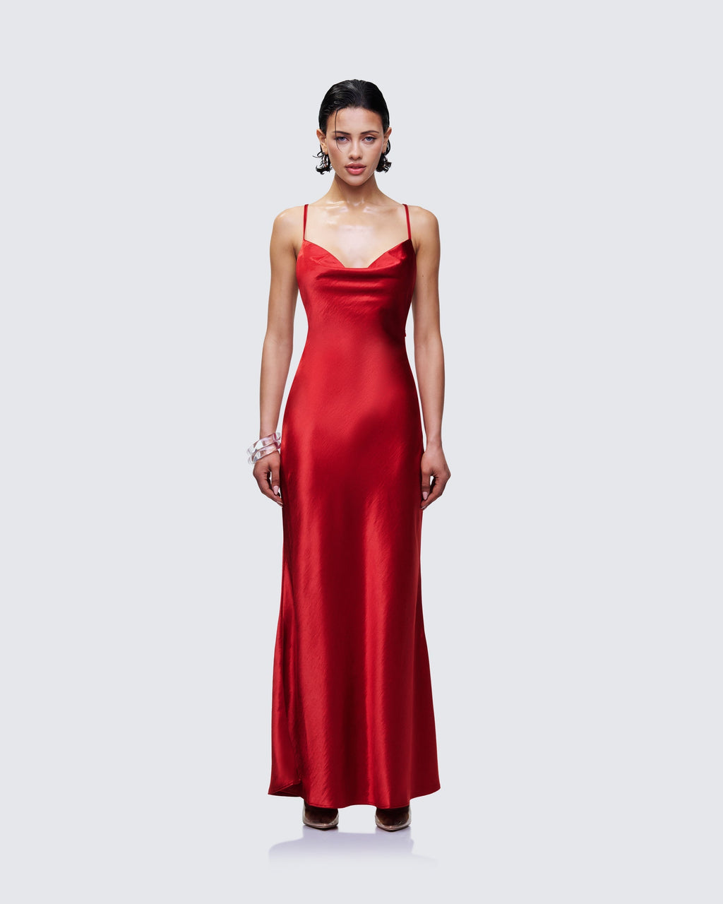 Finesse Elspeth Satin Bias Slip Maxi Dress 2