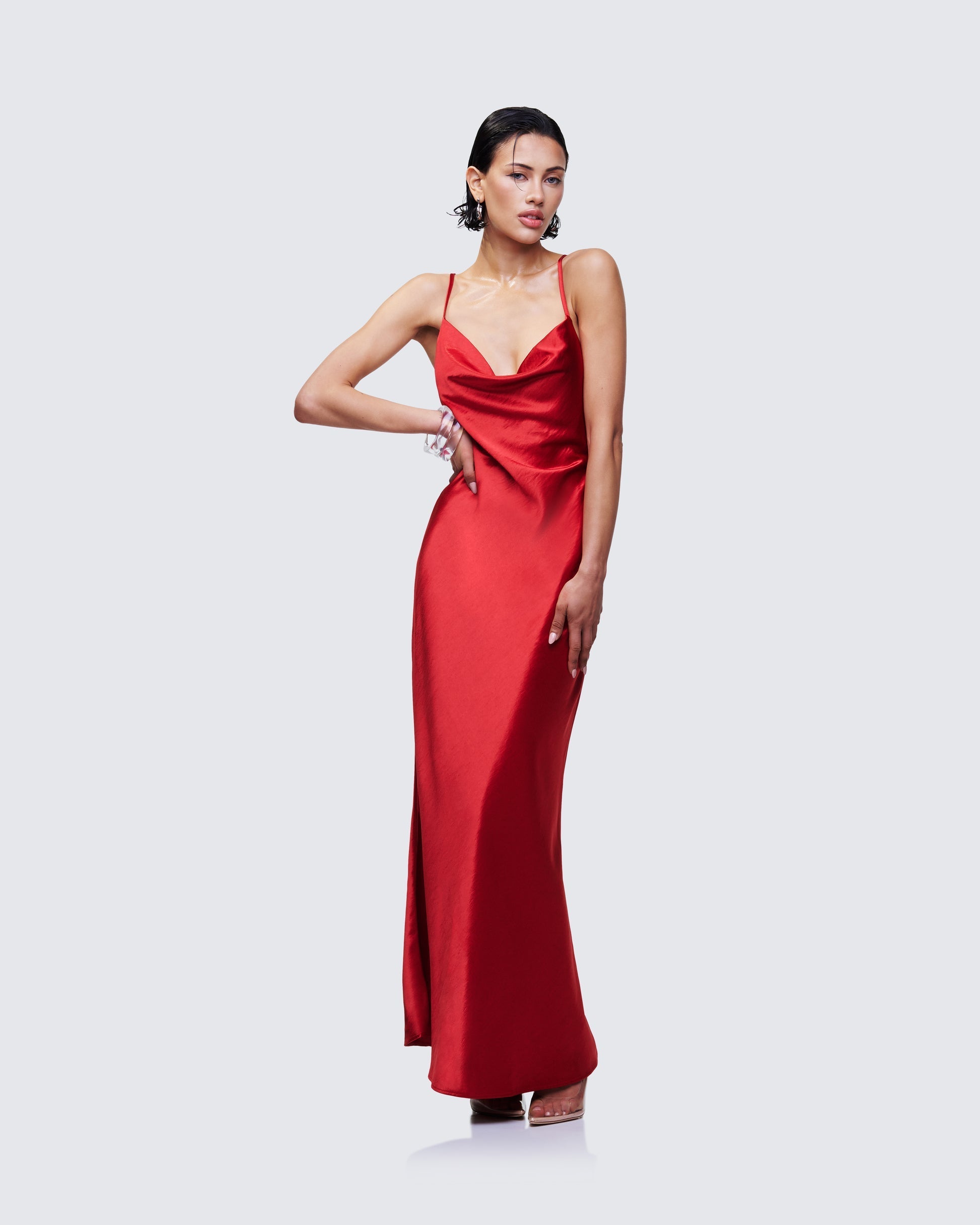 Finesse Elspeth Satin Bias Slip Maxi Dress 2