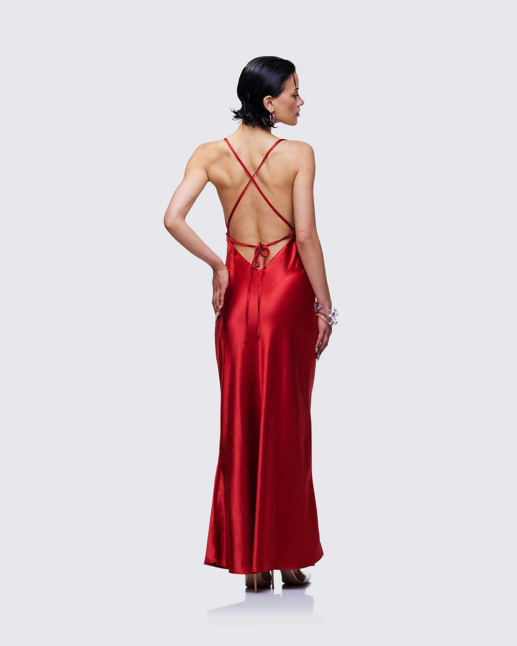 Finesse Elspeth Satin Bias Slip Maxi Dress 2