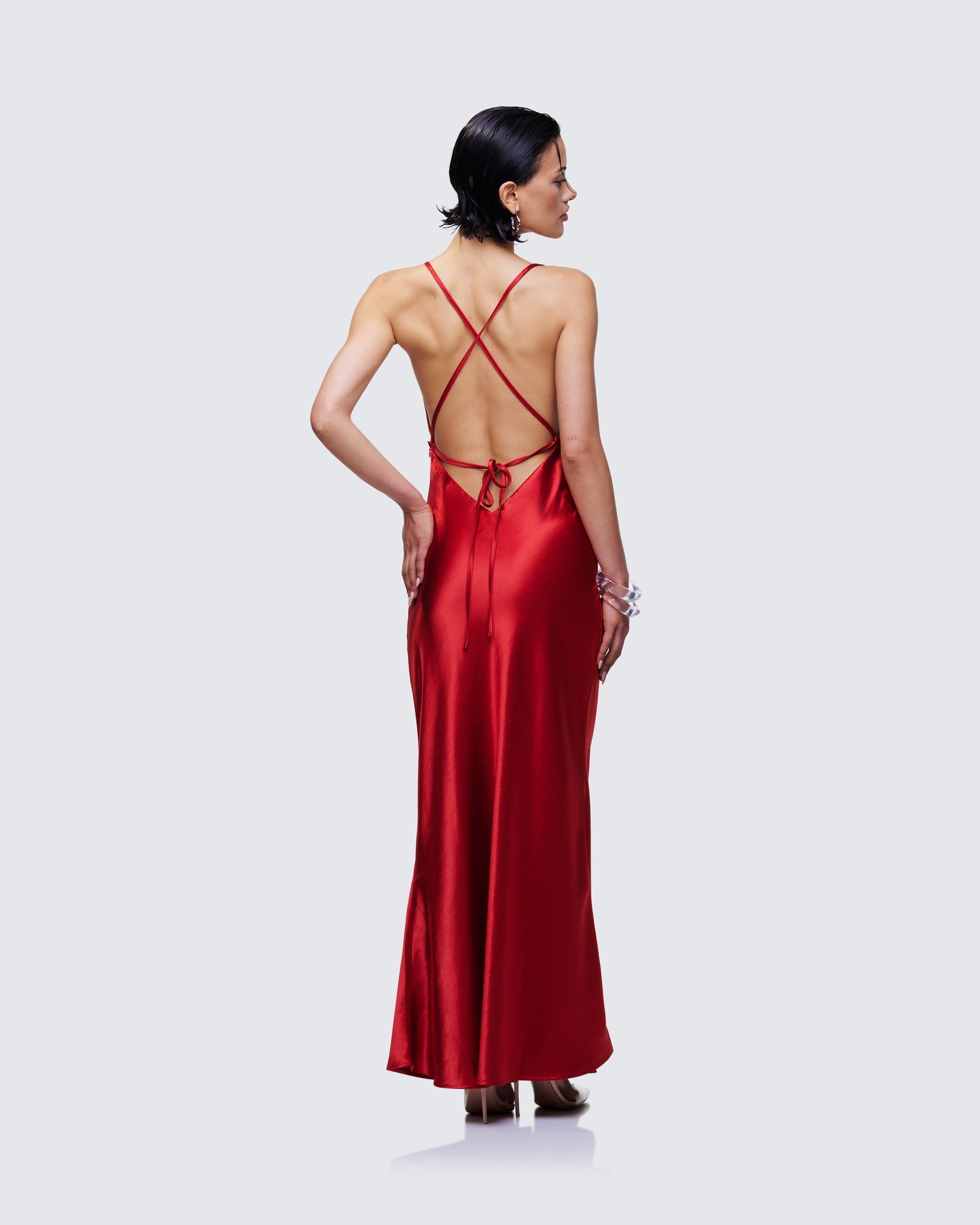 Finesse Elspeth Satin Bias Slip Maxi Dress 2