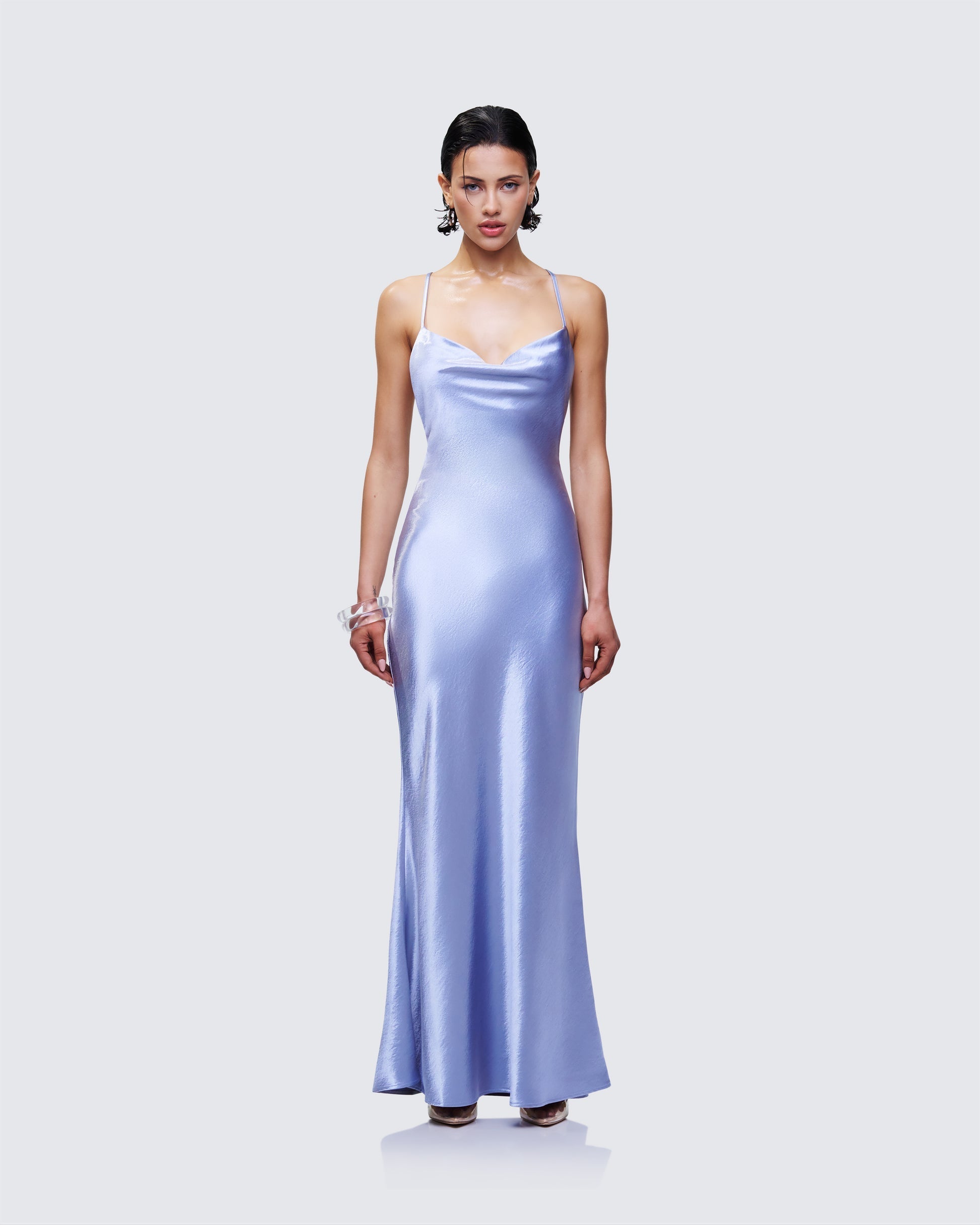Finesse Elspeth Satin Bias Slip Maxi Dress 1