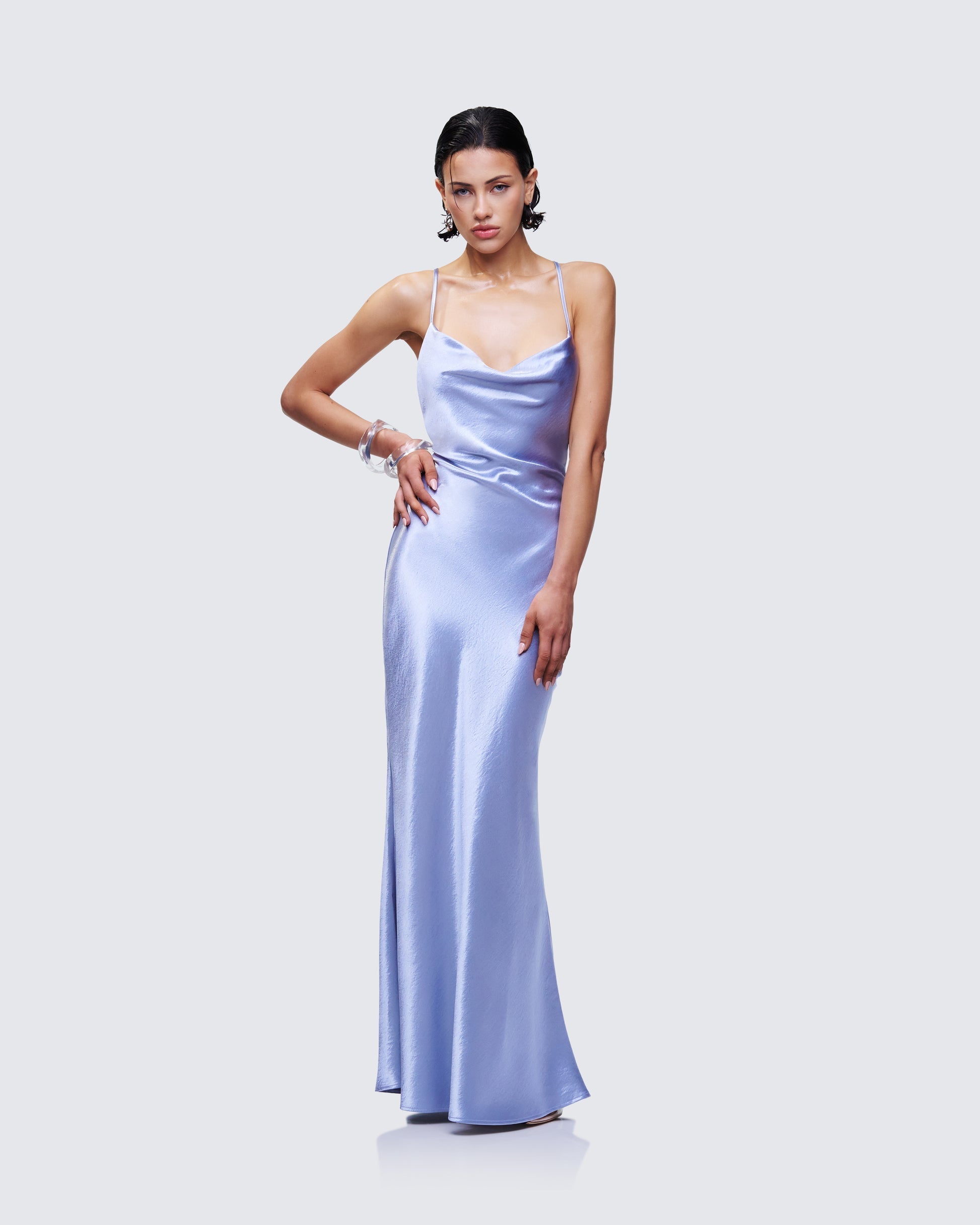 Finesse Elspeth Satin Bias Slip Maxi Dress 1